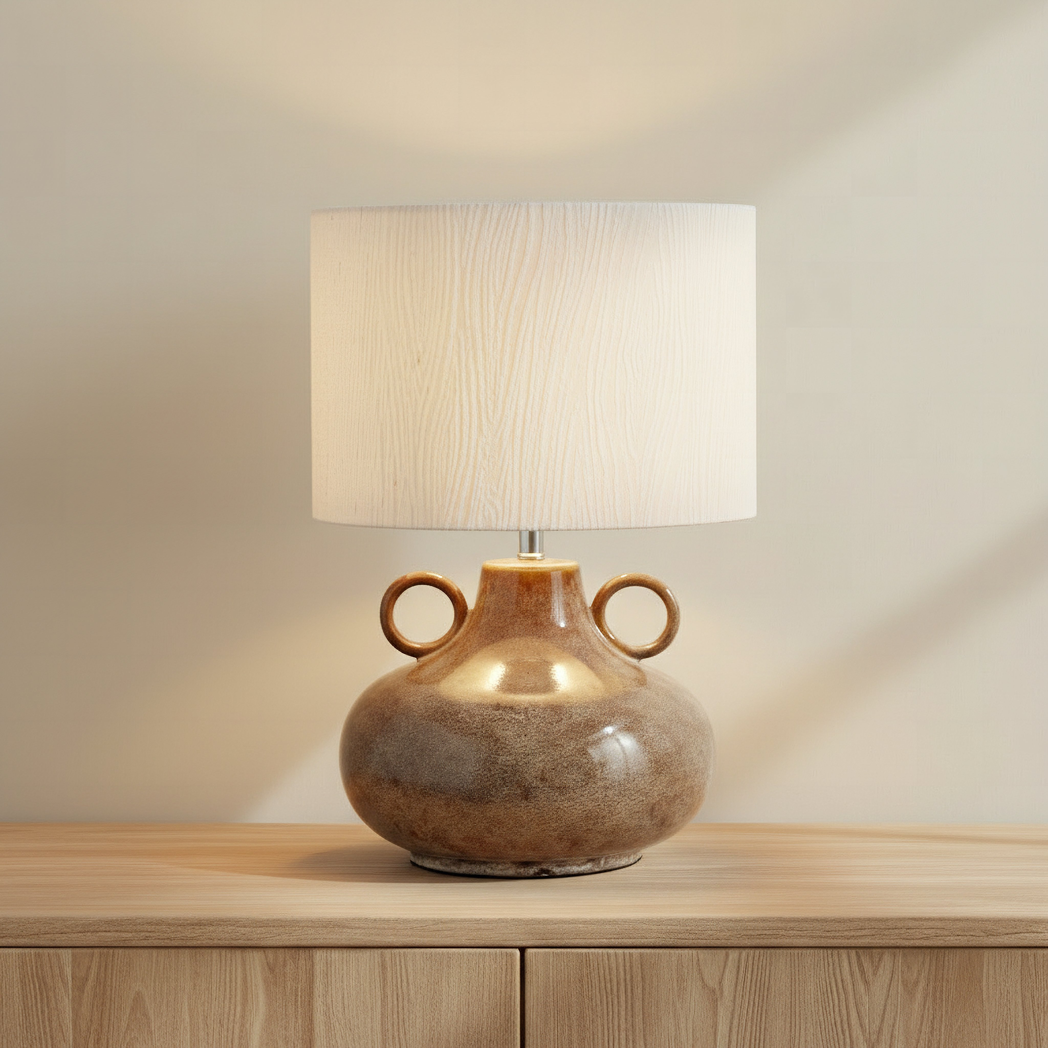 Elinor Glazed Ceramic Table Lamp with Linen Shade - 43.5 cm-hbxlivingroom-lighting-tablelamps-image-2