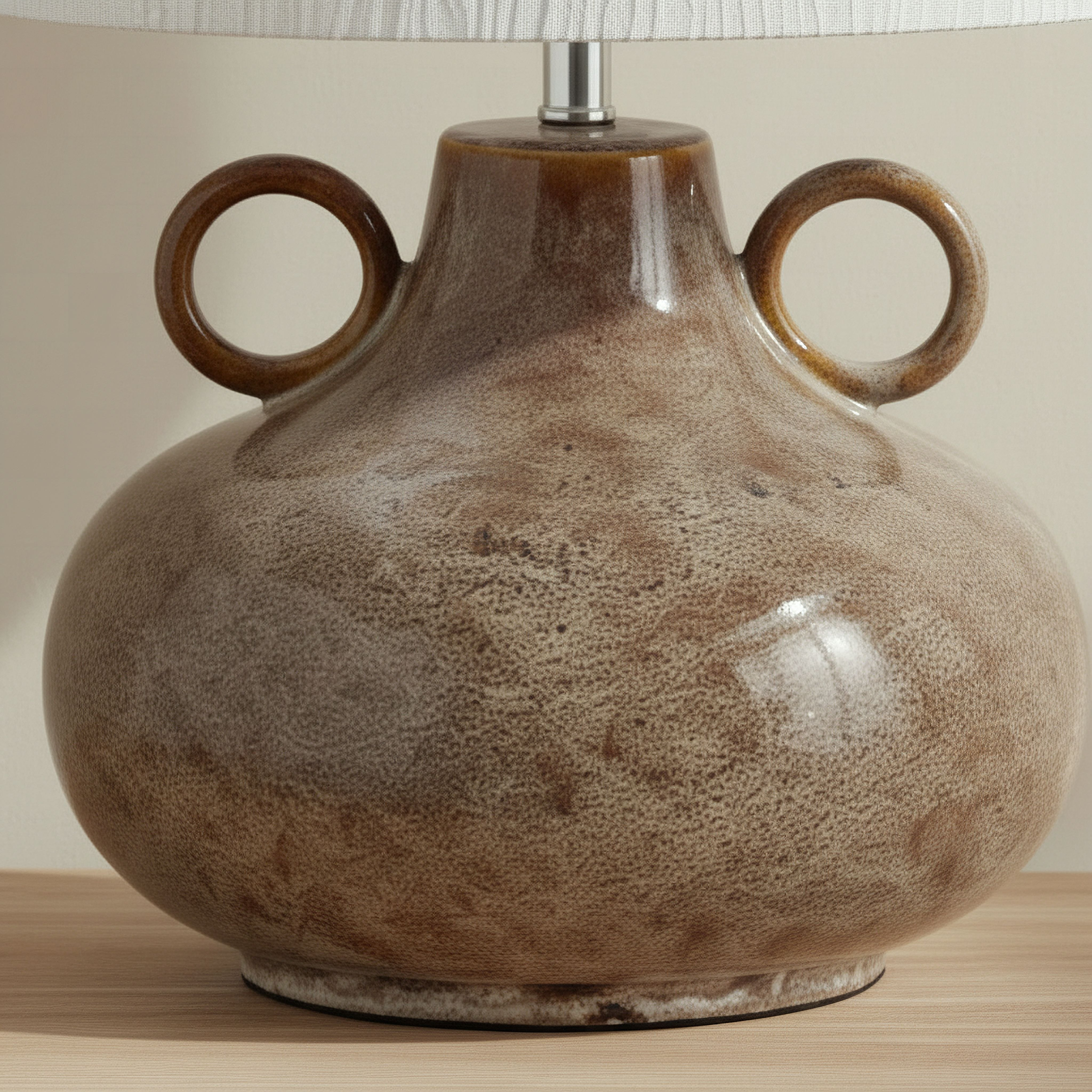 Elinor Glazed Ceramic Table Lamp with Linen Shade - 43.5 cm-hbxlivingroom-lighting-tablelamps-image-4