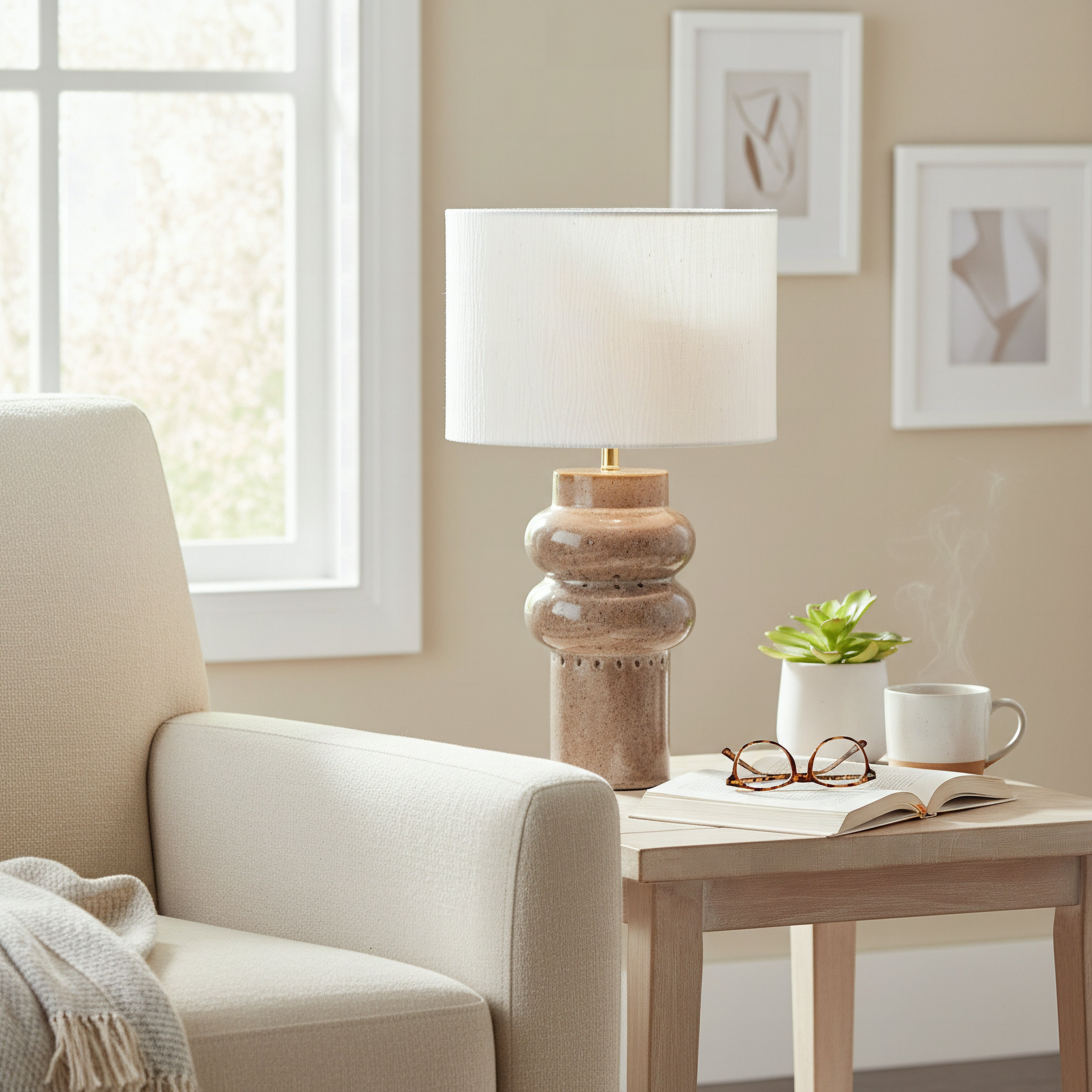Elinor Glazed Ceramic Table Lamp with Linen Shade - 55.5 cm-hbxlivingroom-lighting-tablelamps-image-5