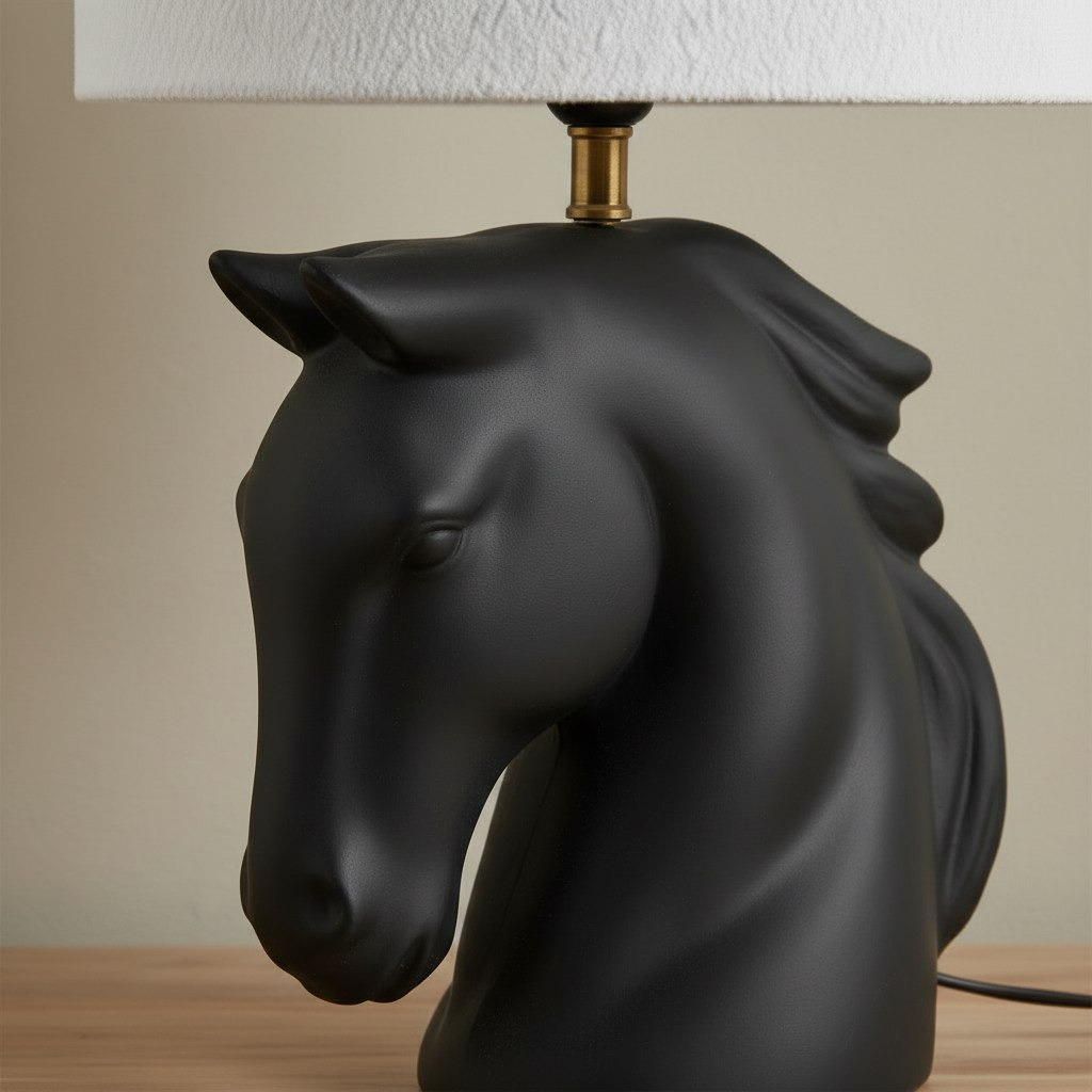 مصباح طاولة بتصميم حصان سيراميك مع غطاء كتان من إلينور - 48 سم-hbxlivingroom-lighting-tablelamps-image-4