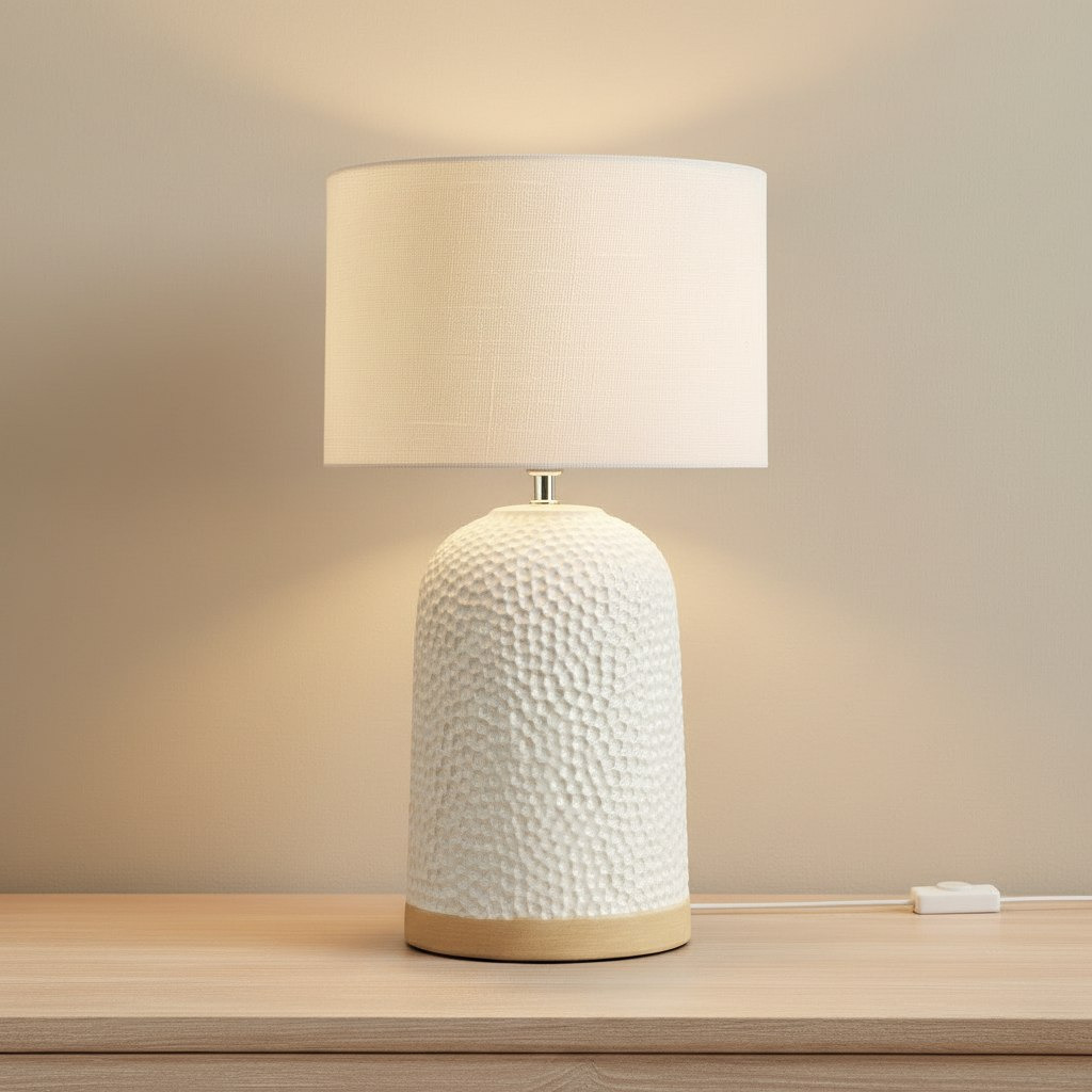 مصباح طاولة سيراميك مع غطاء كتان من إلينور - 55 سم-hbxlivingroom-lighting-tablelamps-image-2
