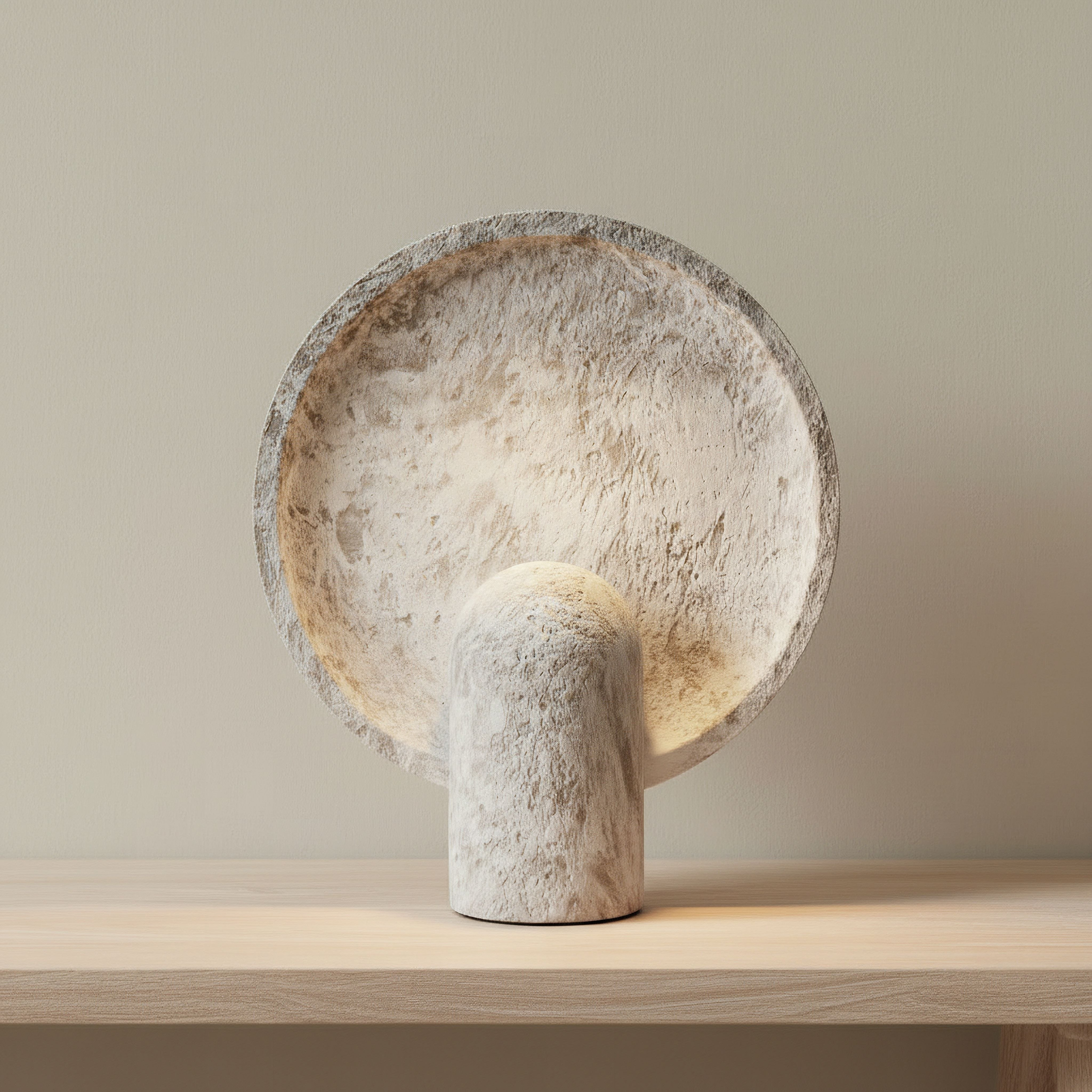 Elinor Stone Textured Resin Table Lamp with Circular Disc - 36 cm-hbxlivingroom-lighting-tablelamps-image-2