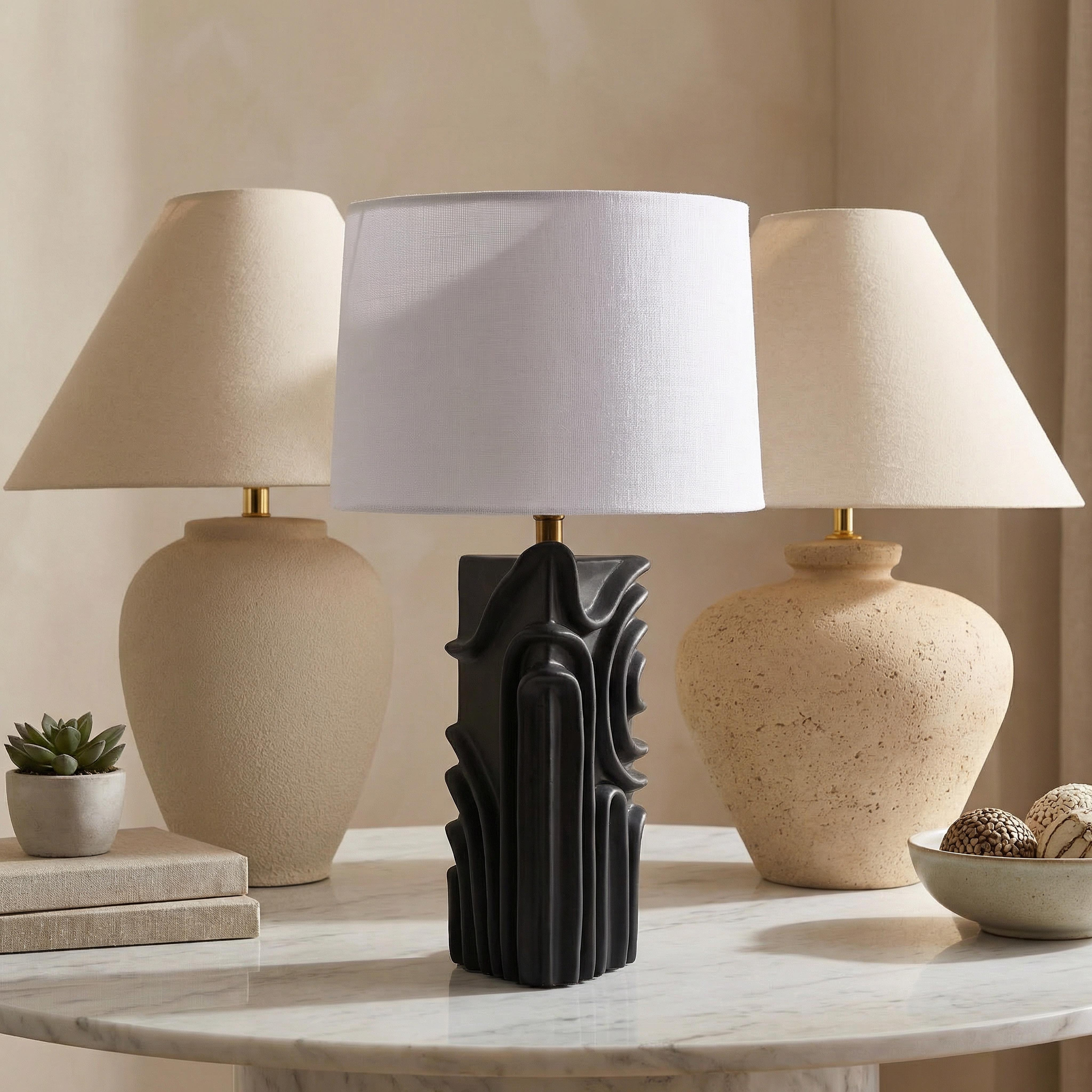 Elinor Ceramic Table Lamp with Linen Shade - 63 cm-hbxlivingroom-lighting-tablelamps-image-5