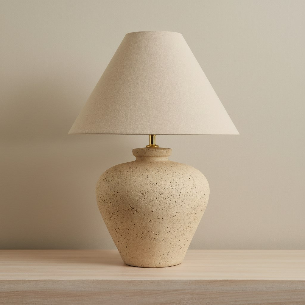 Elinor Ceramic Table Lamp with Linen Shade - 64 cm-hbxlivingroom-lighting-tablelamps-image-1