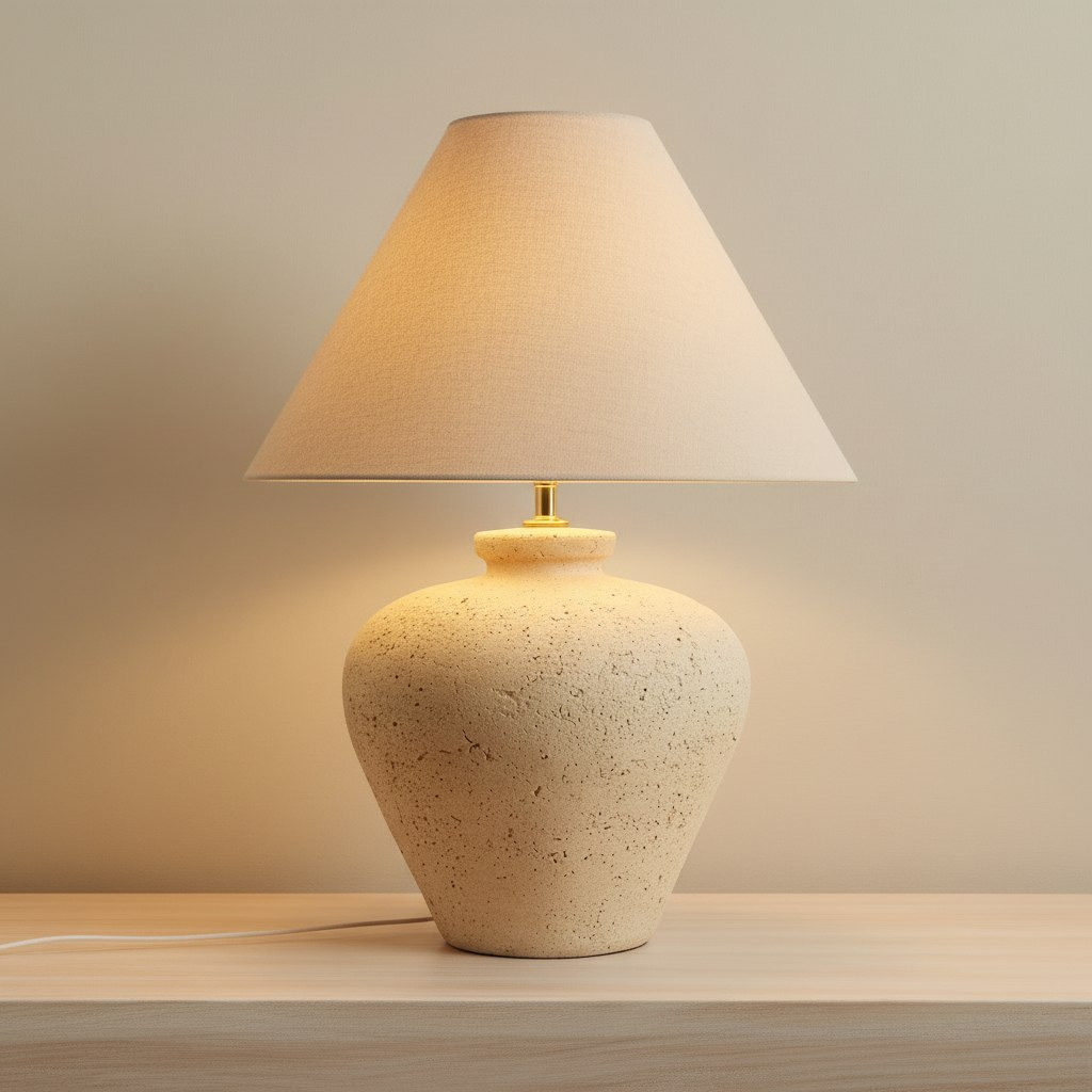 Elinor Ceramic Table Lamp with Linen Shade - 64 cm-hbxlivingroom-lighting-tablelamps-image-2