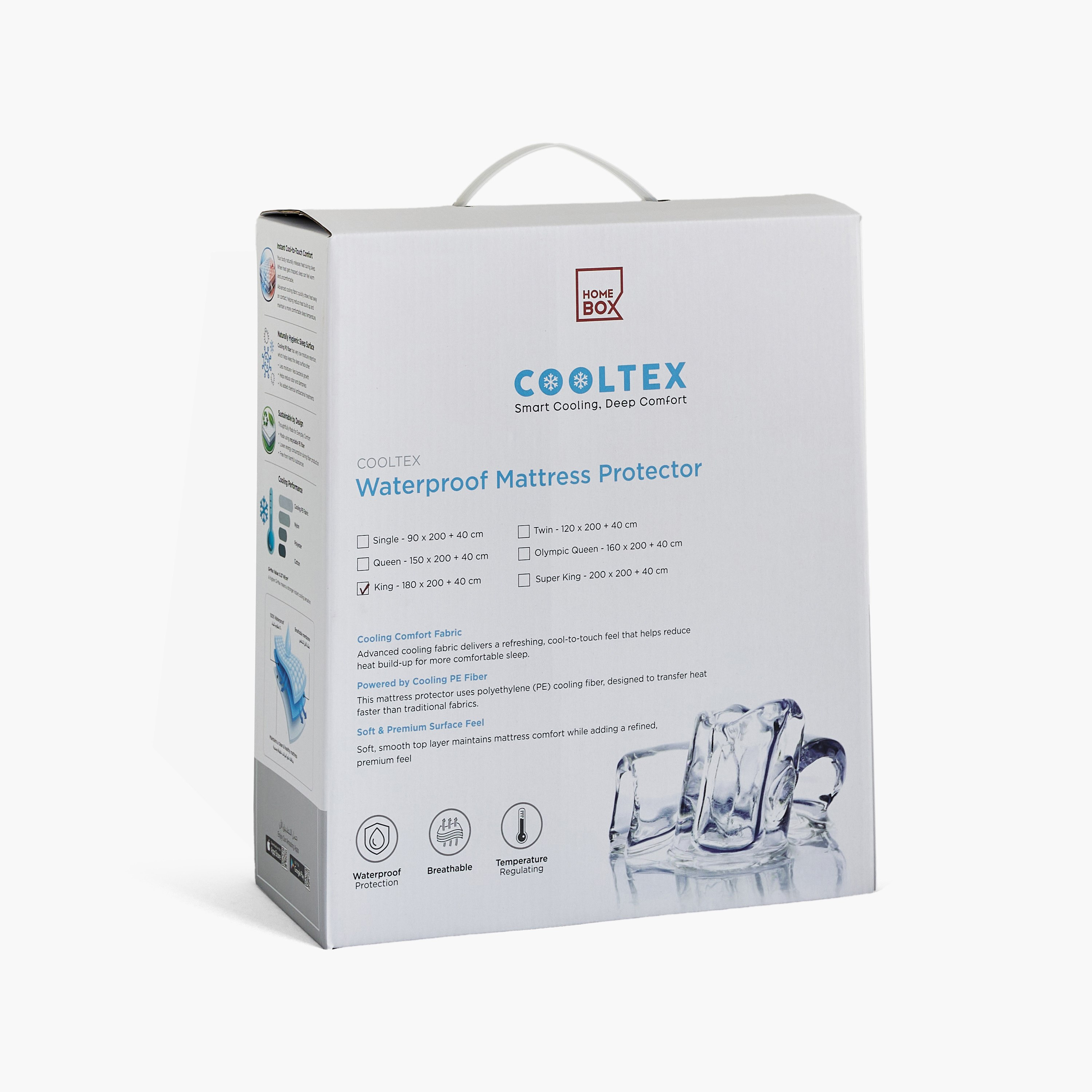Cooltex Waterproof King Mattress Protector - 180x200+40 cm-hbxhomeware-hbxbedroom-image-8