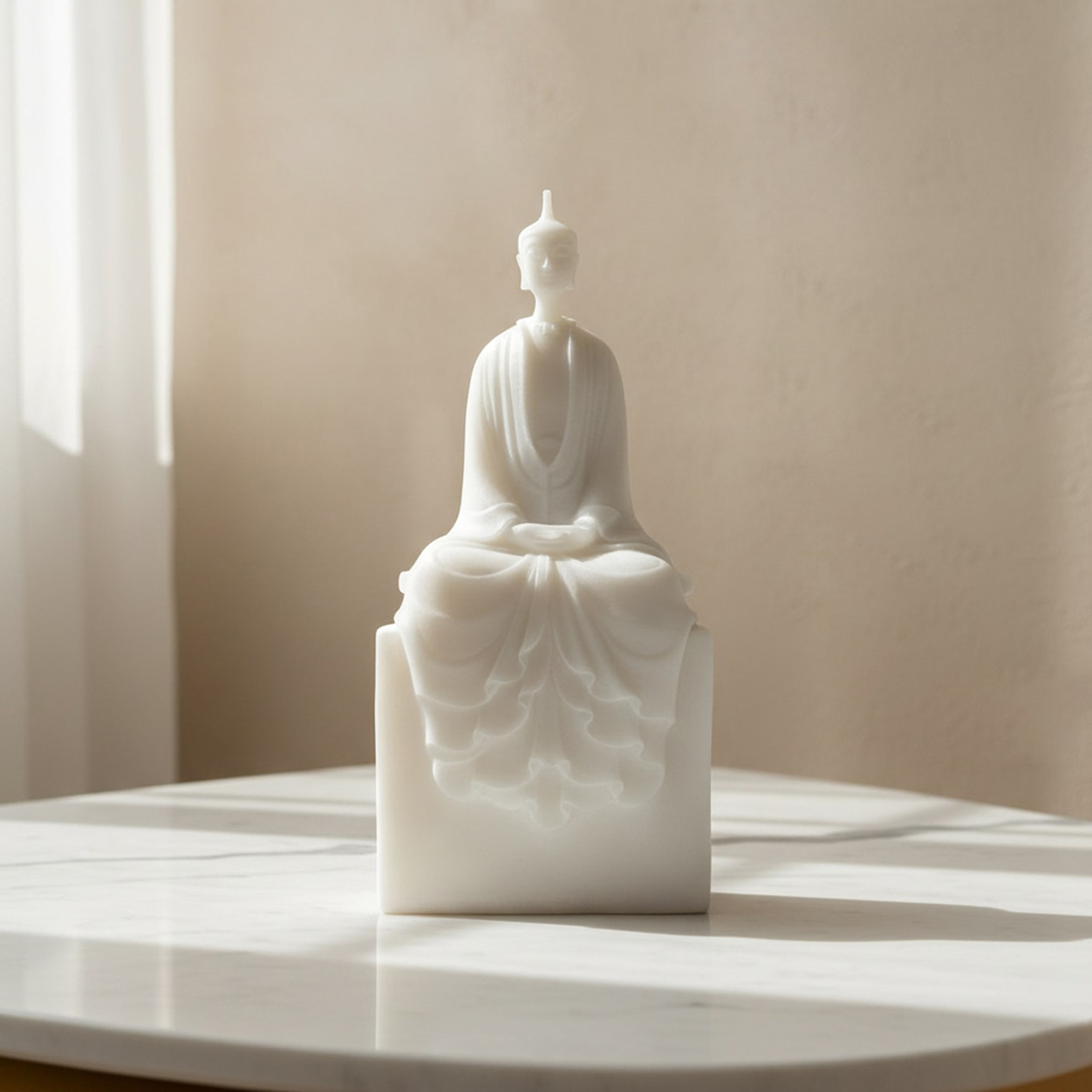 Monochrome Clifford Ora Luxe Marble Decorative Buddha Accent - 21.7x13.5x55.8 cm-hbxhomeware-homedecor-figurinesandornaments-image-1