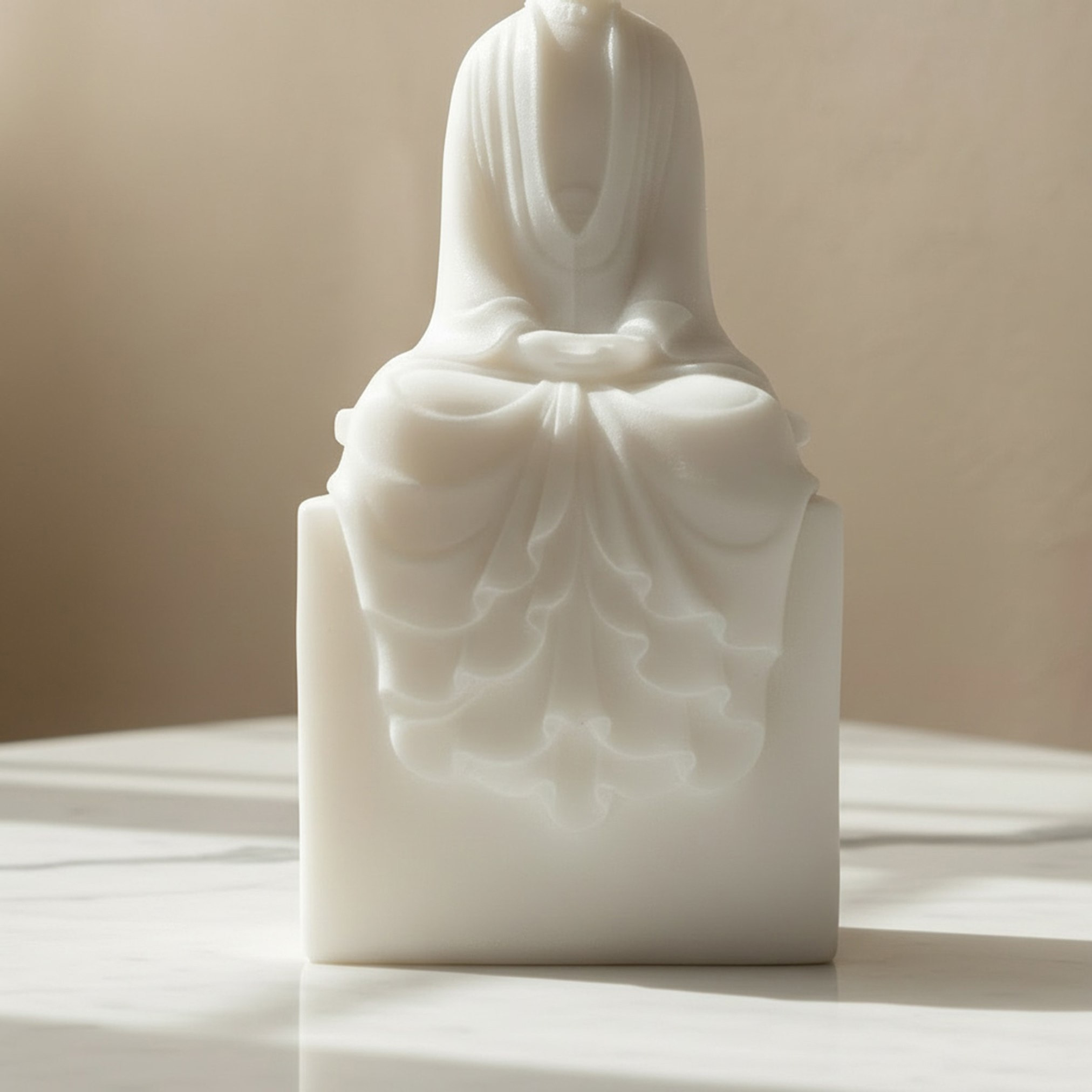 Monochrome Clifford Ora Luxe Marble Decorative Buddha Accent - 21.7x13.5x55.8 cm-hbxhomeware-homedecor-figurinesandornaments-image-3