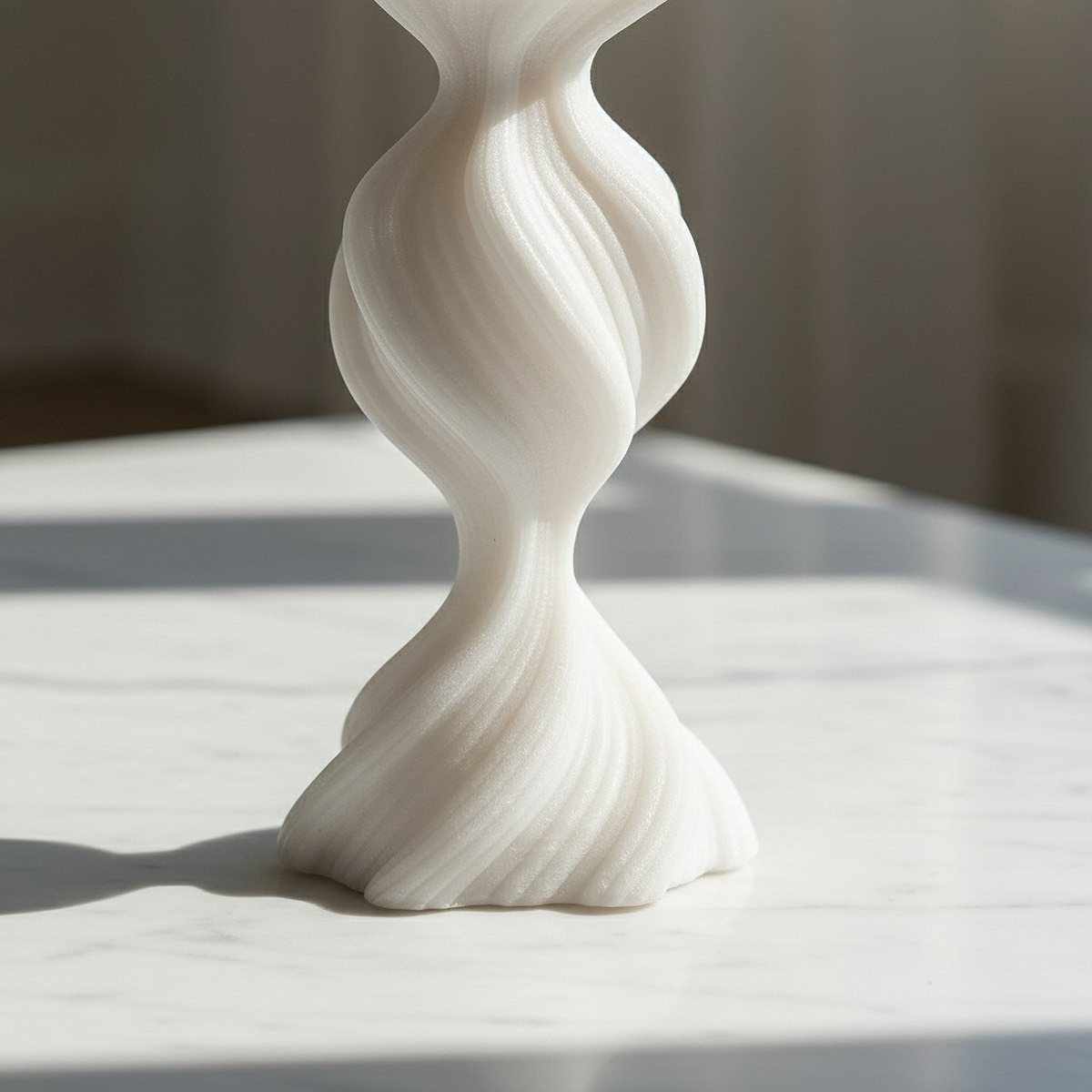Clifford Ora Monochrome Luxe Marble Decorative Pillar Candleholder - 12.8x12.8x25 cm-hbxlivingroom-decorandaccessories-candleholders-image-4