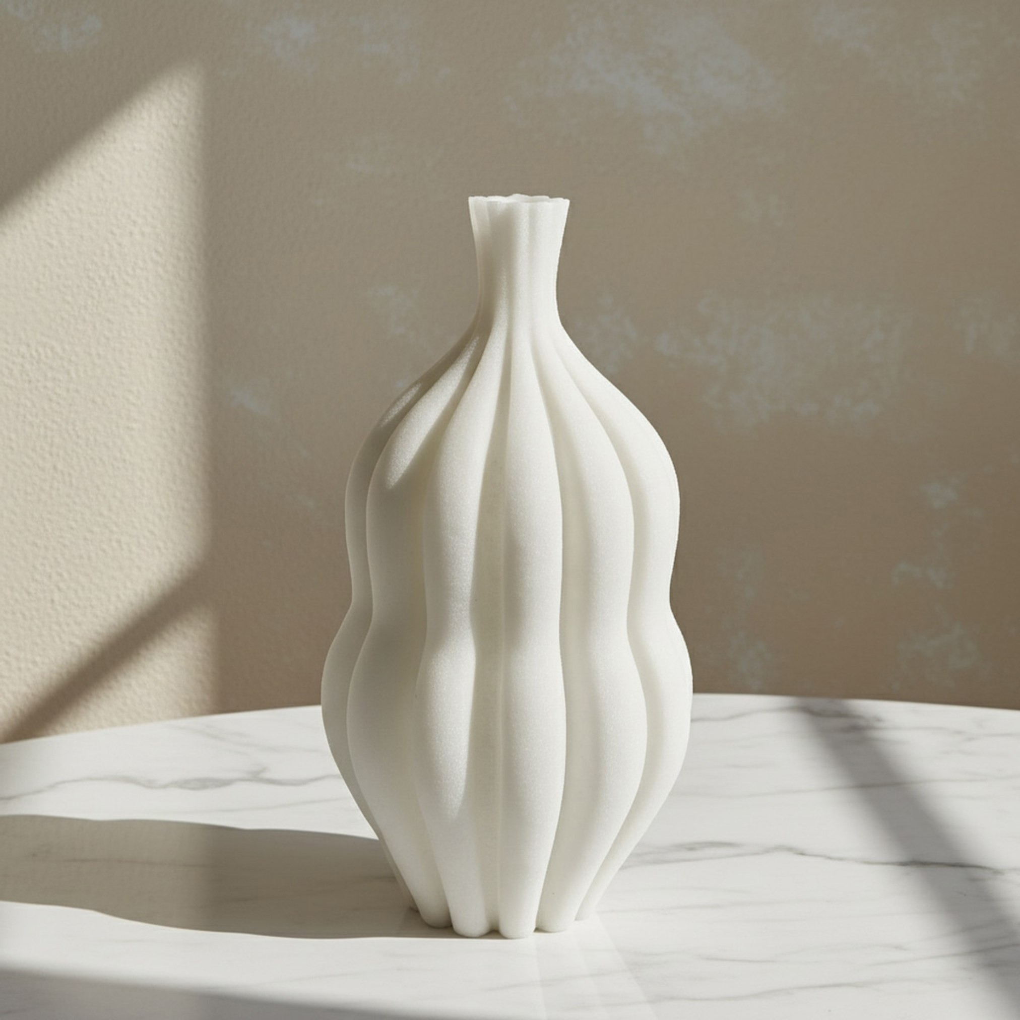 Monochrome Clifford Ora Luxe Marble Decorative Vase - 18.8x18.8x35.7 cm-hbxbedroom-decorandaccessories-vases-image-1
