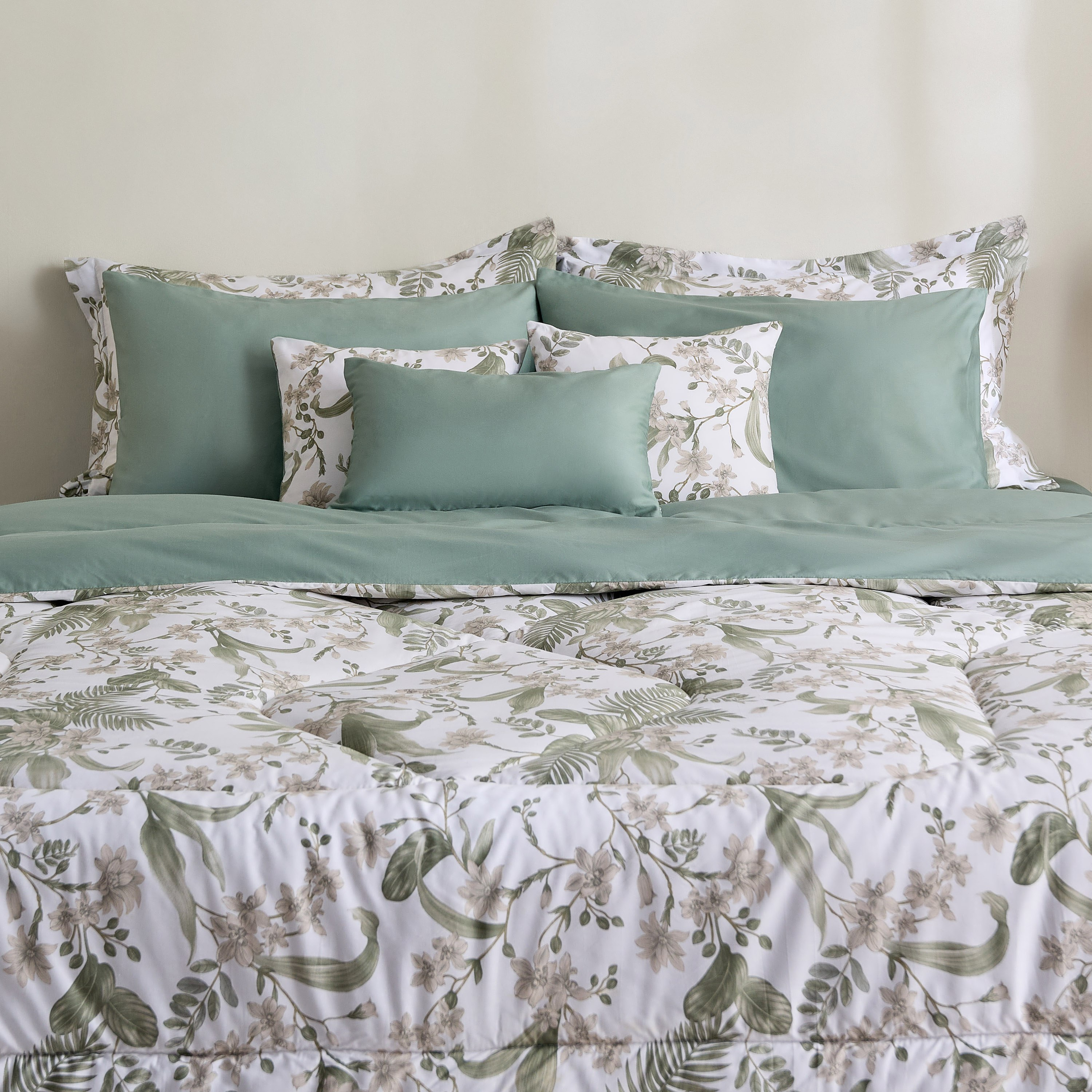 طقم لحاف قطن كينج 9 قطع بطبعات فيرن من فالنسيا - 220x240 سم-hbxhomeware-hbxbedroom-image-2