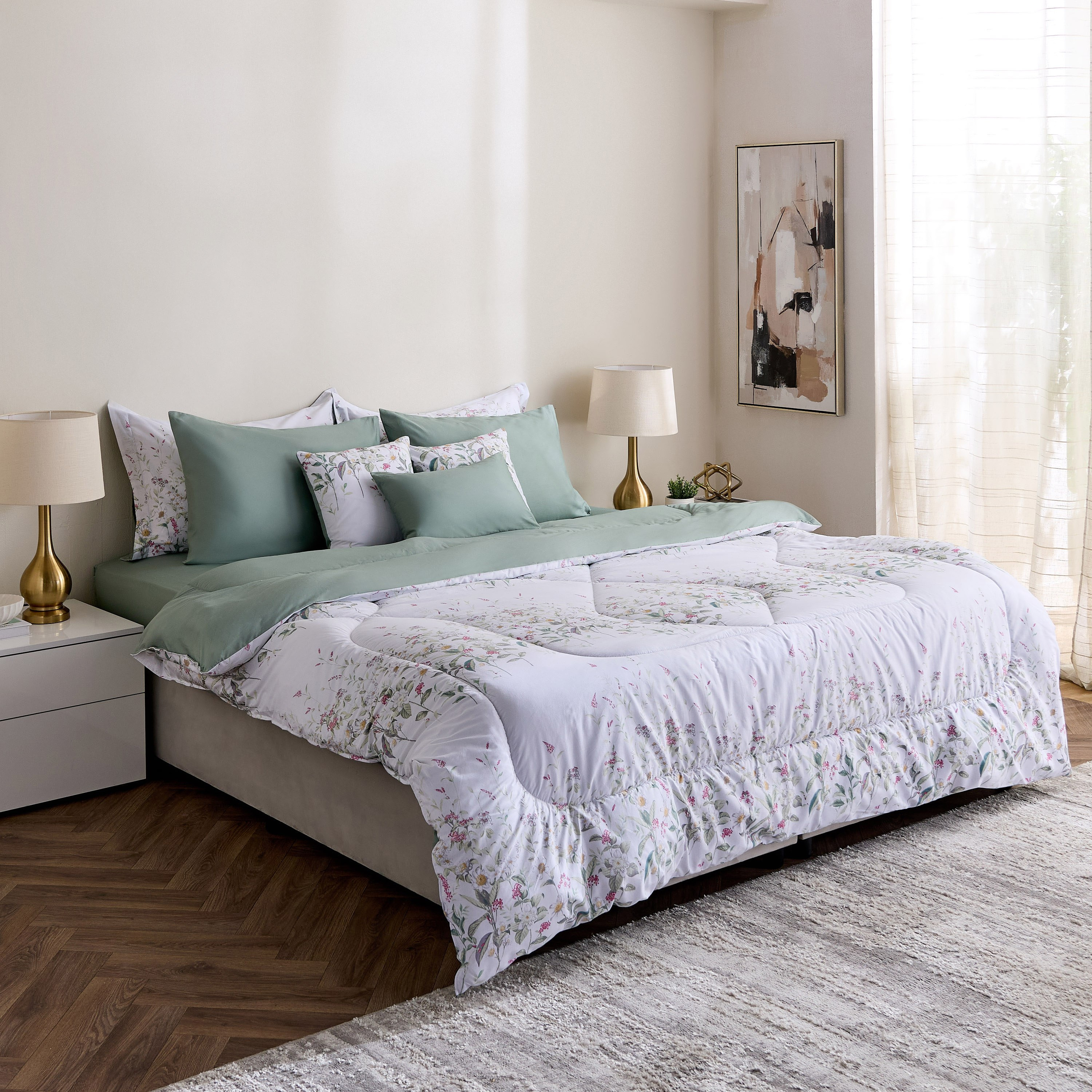 طقم لحاف قطن كينج بطبعات 9 قطع جاردينيا من فالنسيا - 220×240 سم-hbxhomeware-hbxbedroom-image-10