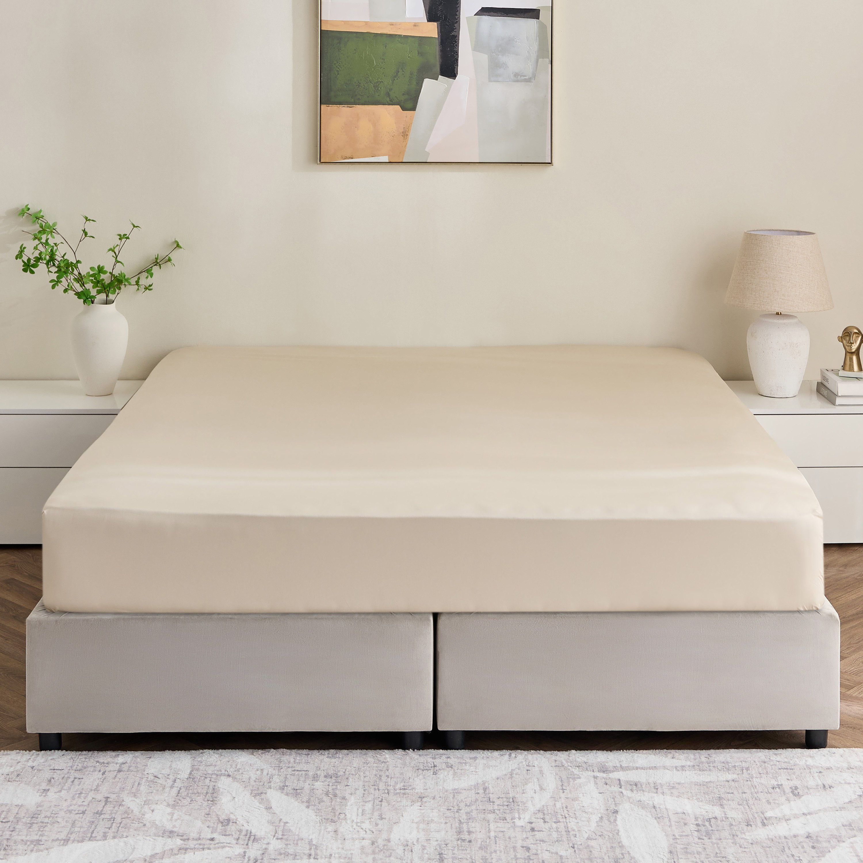 Avora 3-Piece 250 Thread Count Cotton Satin Super Queen Fitted Sheet Set - 160x200+40 cm-hbxhomeware-hbxbedroom-image-3