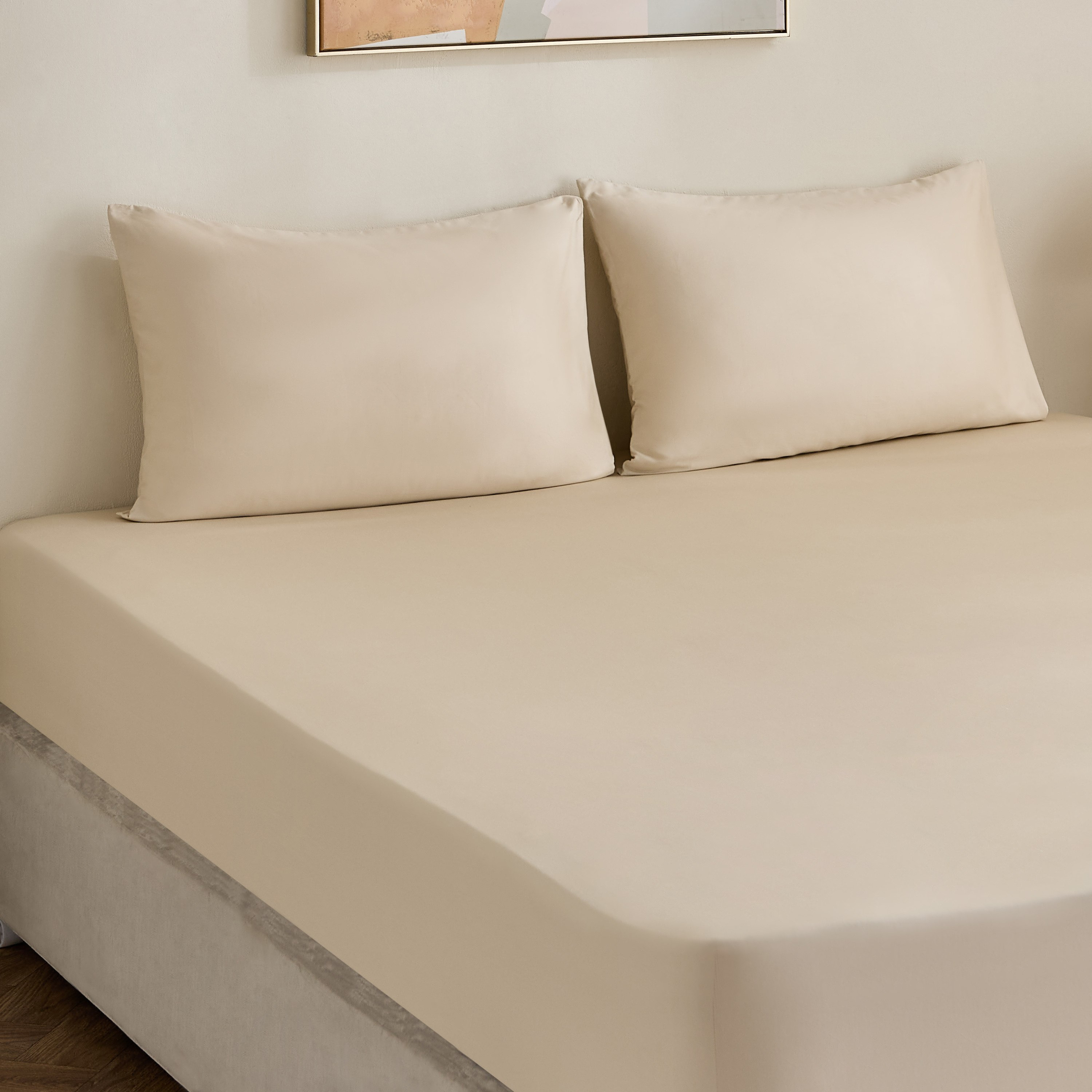 Avora 3-Piece 250 Thread Count Cotton Satin King Fitted Sheet Set - 180x200+40 cm-hbxhomeware-hbxbedroom-image-1
