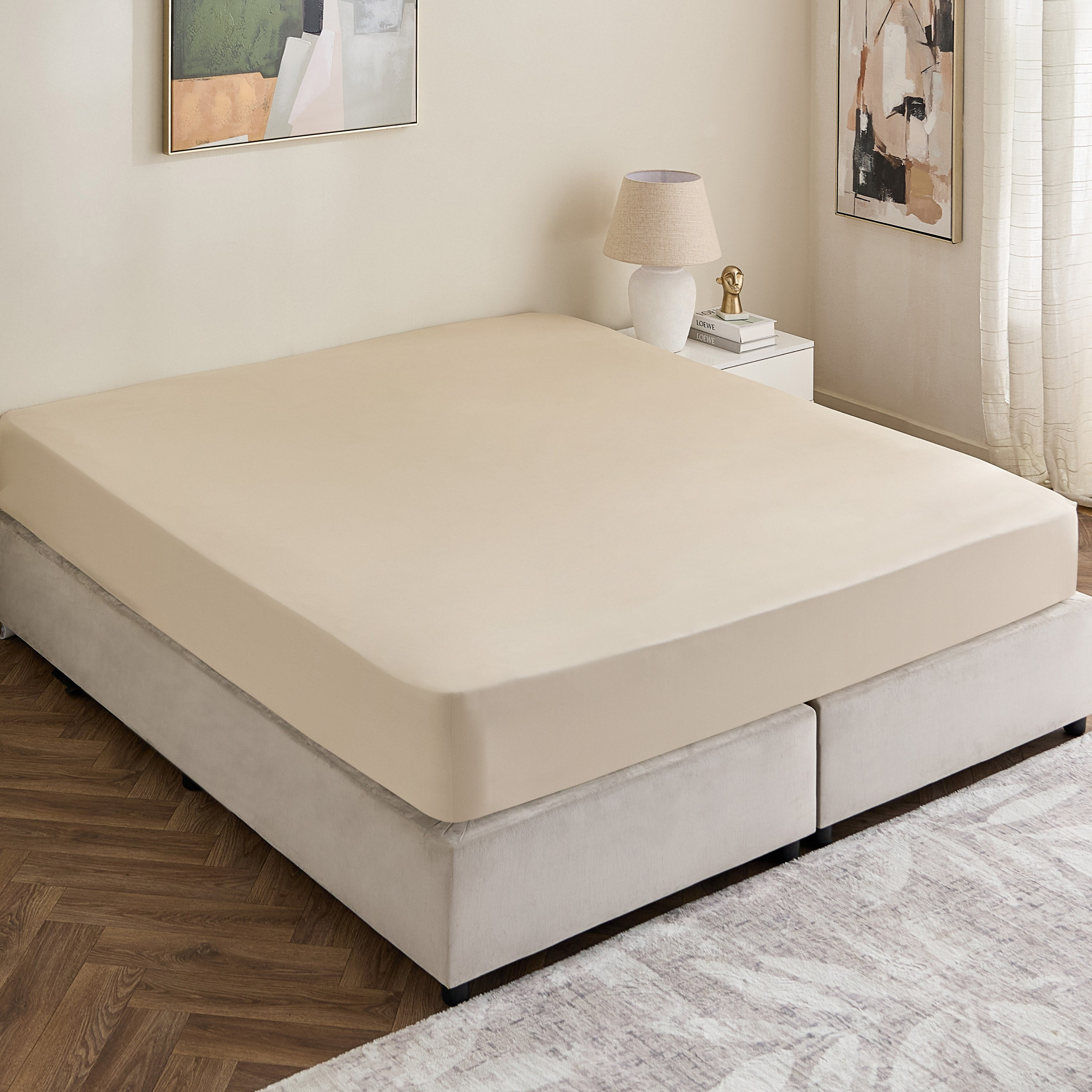 Avora 3-Piece 250 Thread Count Cotton Satin King Fitted Sheet Set - 180x200+40 cm-hbxhomeware-hbxbedroom-image-2