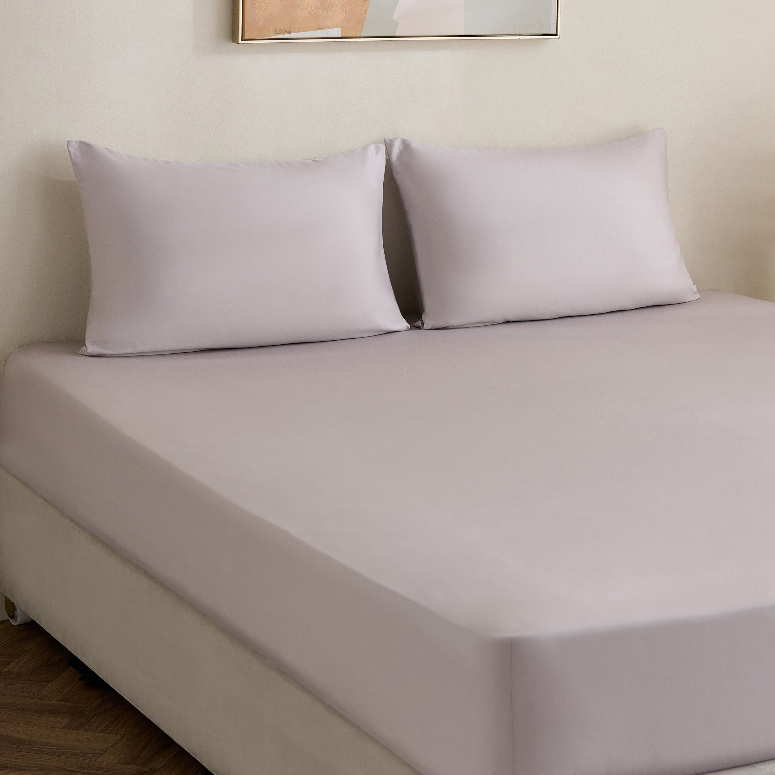 Avora 3-Piece 250 Thread Count Cotton Satin King Fitted Sheet Set - 180x200+40 cm-hbxhomeware-hbxbedroom-image-1