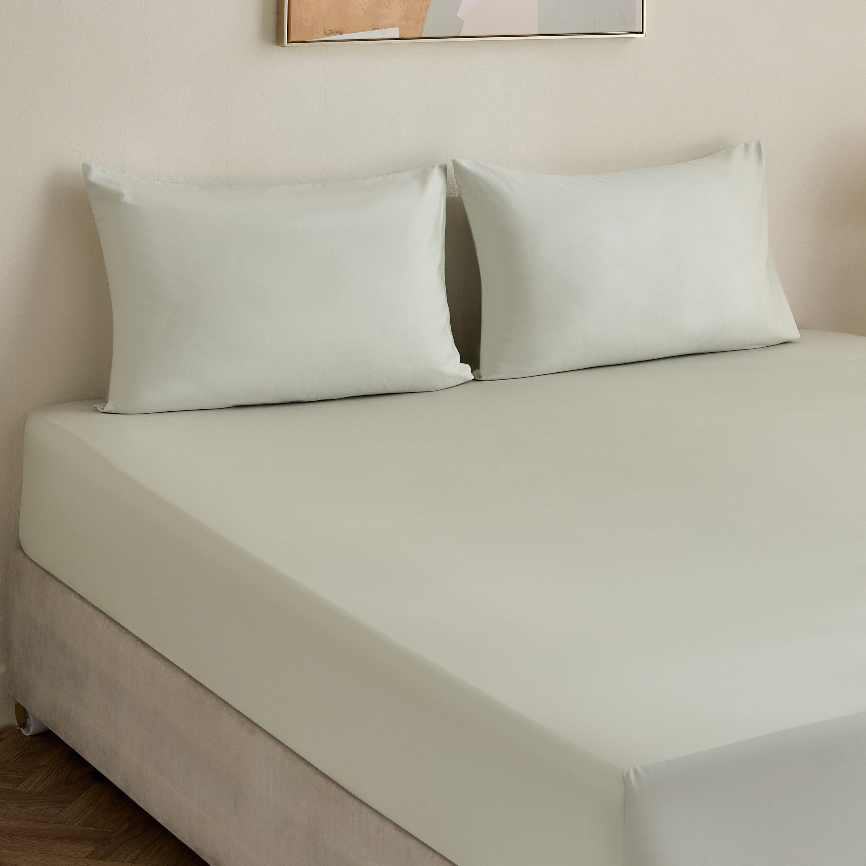 Avora 3-Piece 250 Thread Count Cotton Satin Super Queen Fitted Sheet Set - 160x200+40 cm-hbxhomeware-hbxbedroom-image-1