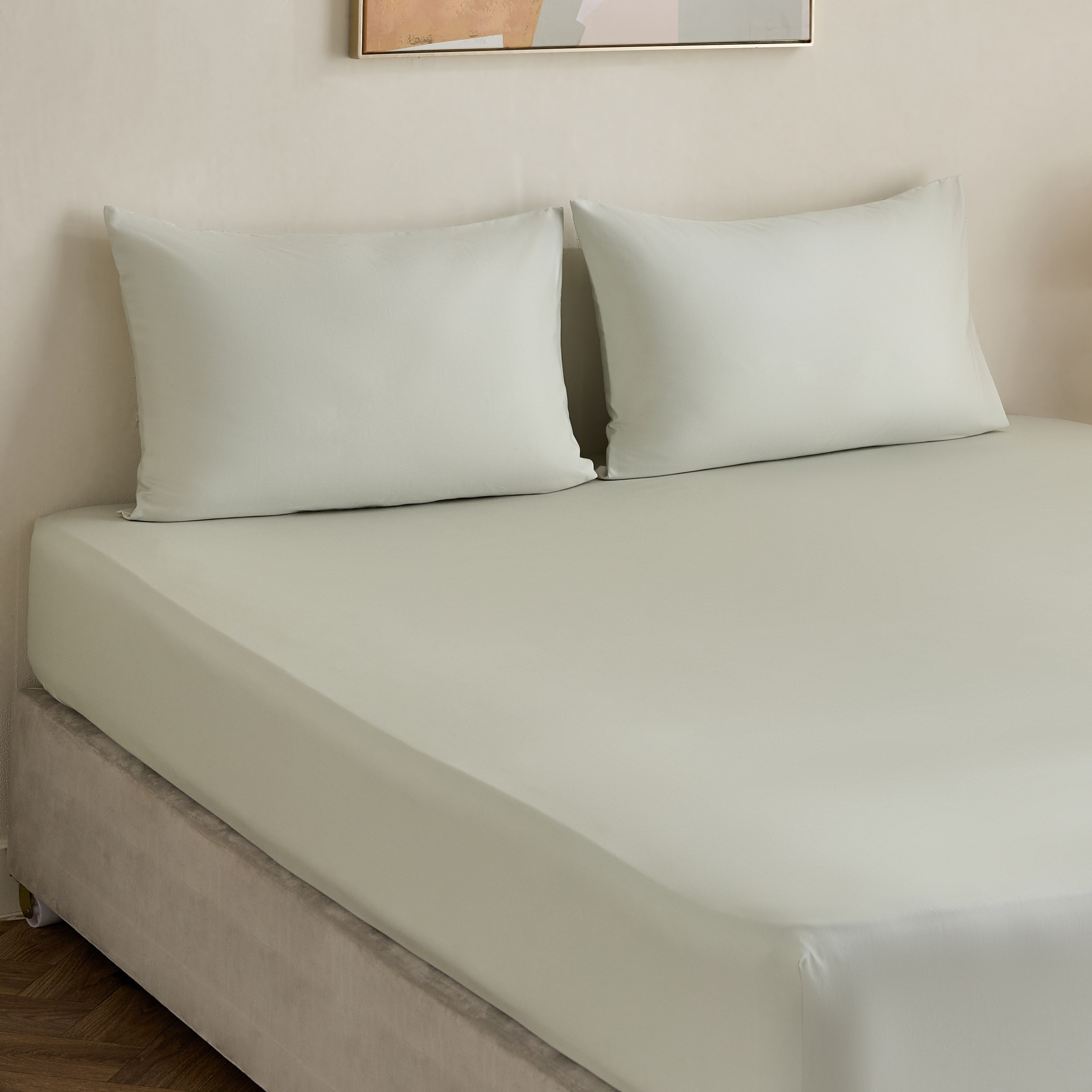 Avora 3-Piece 250 Thread Count Cotton Satin King Fitted Sheet Set - 180x200+40 cm-hbxhomeware-hbxbedroom-image-1