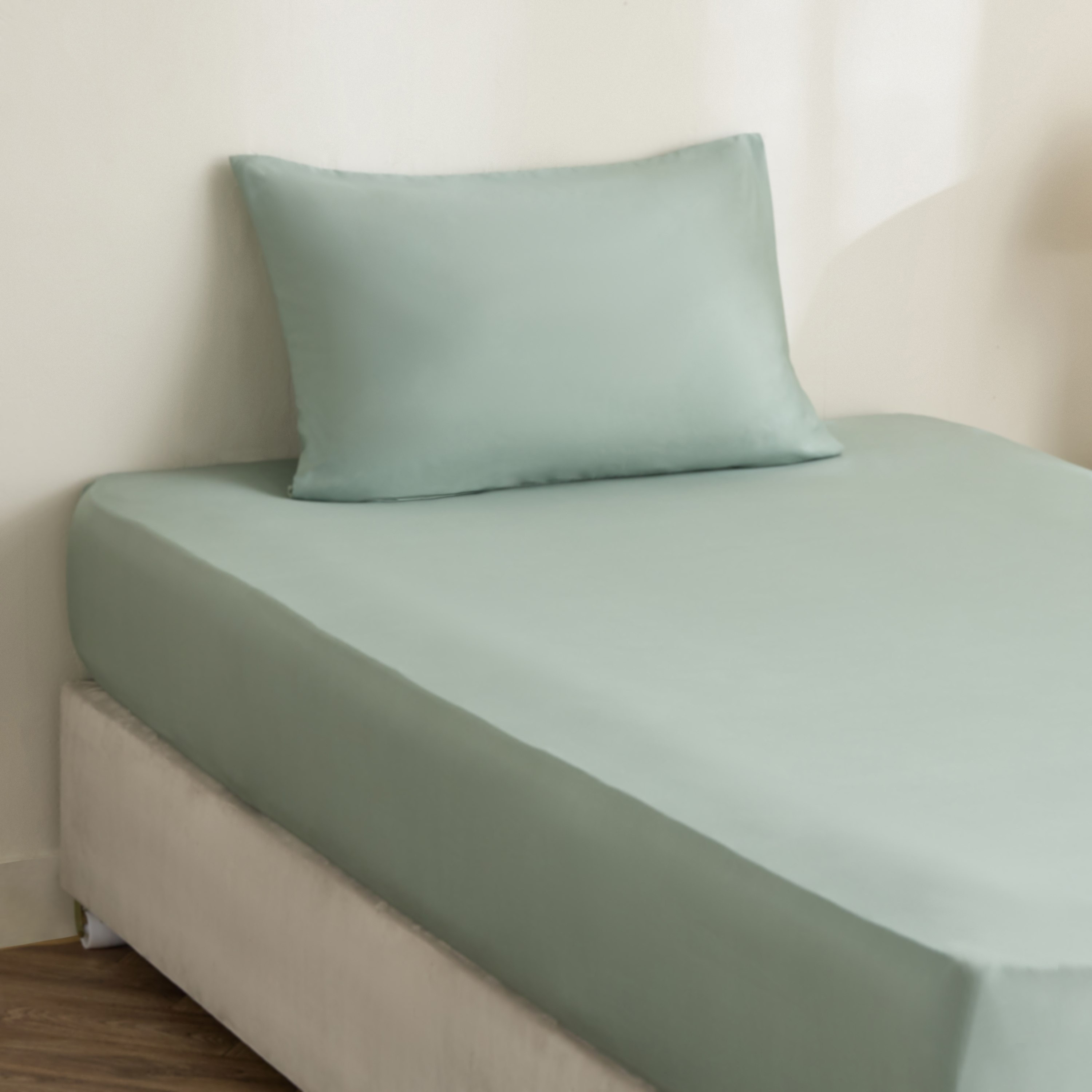 Avora 2-Piece 250 Thread Count Cotton Satin Twin Fitted Sheet Set - 120x200+40 cm-hbxhomeware-hbxbedroom-image-1