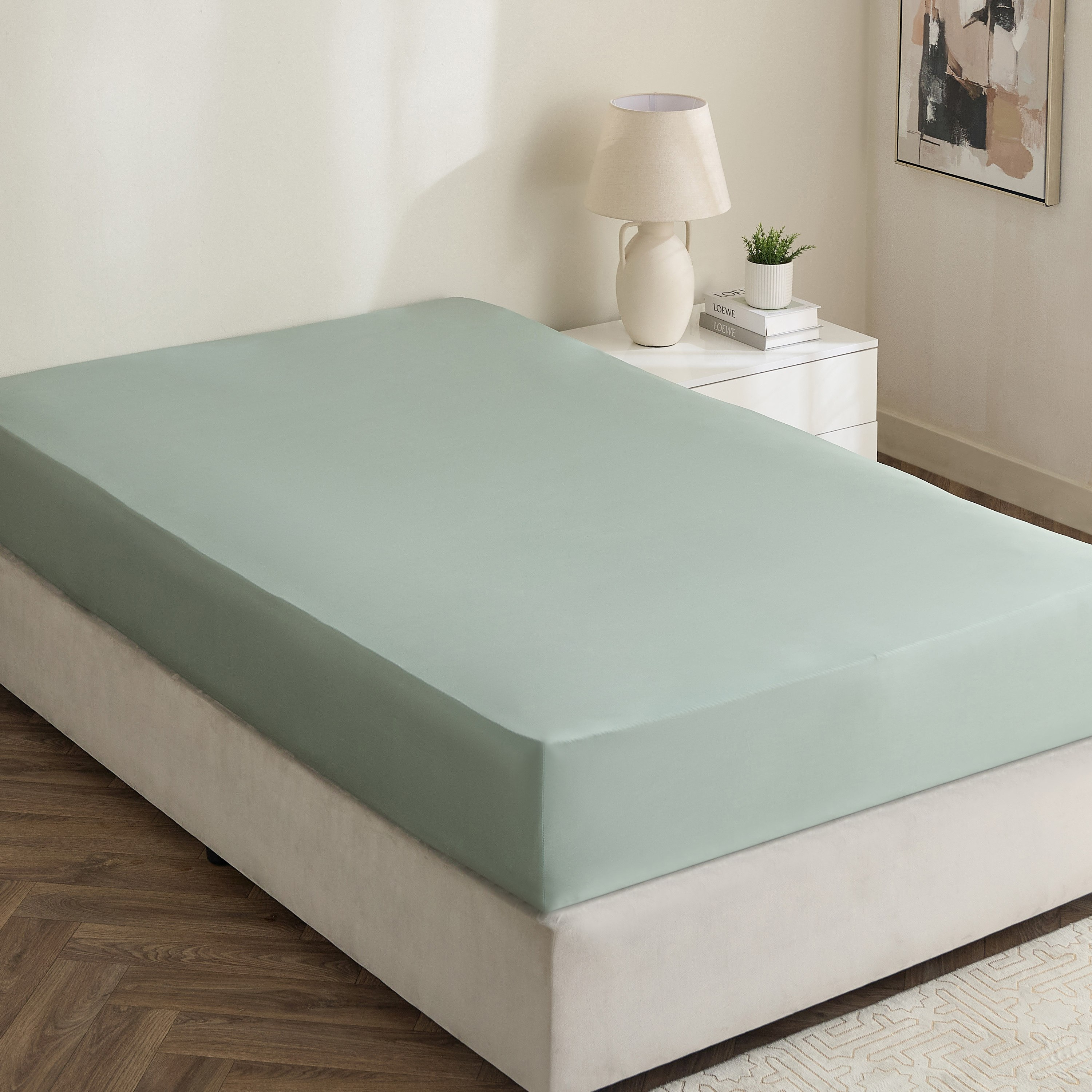Avora 2-Piece 250 Thread Count Cotton Satin Twin Fitted Sheet Set - 120x200+40 cm-hbxhomeware-hbxbedroom-image-2
