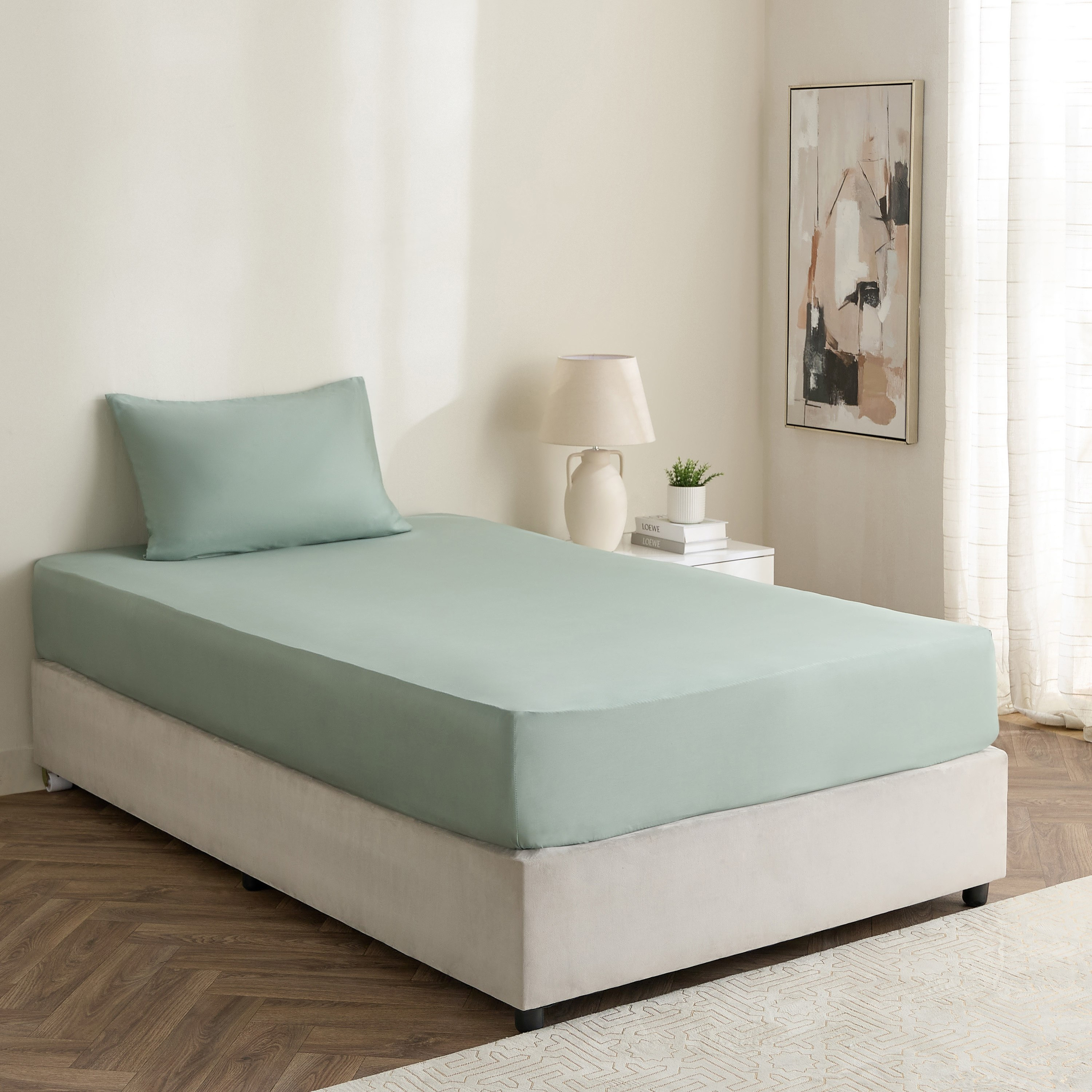 Avora 2-Piece 250 Thread Count Cotton Satin Twin Fitted Sheet Set - 120x200+40 cm-hbxhomeware-hbxbedroom-image-9