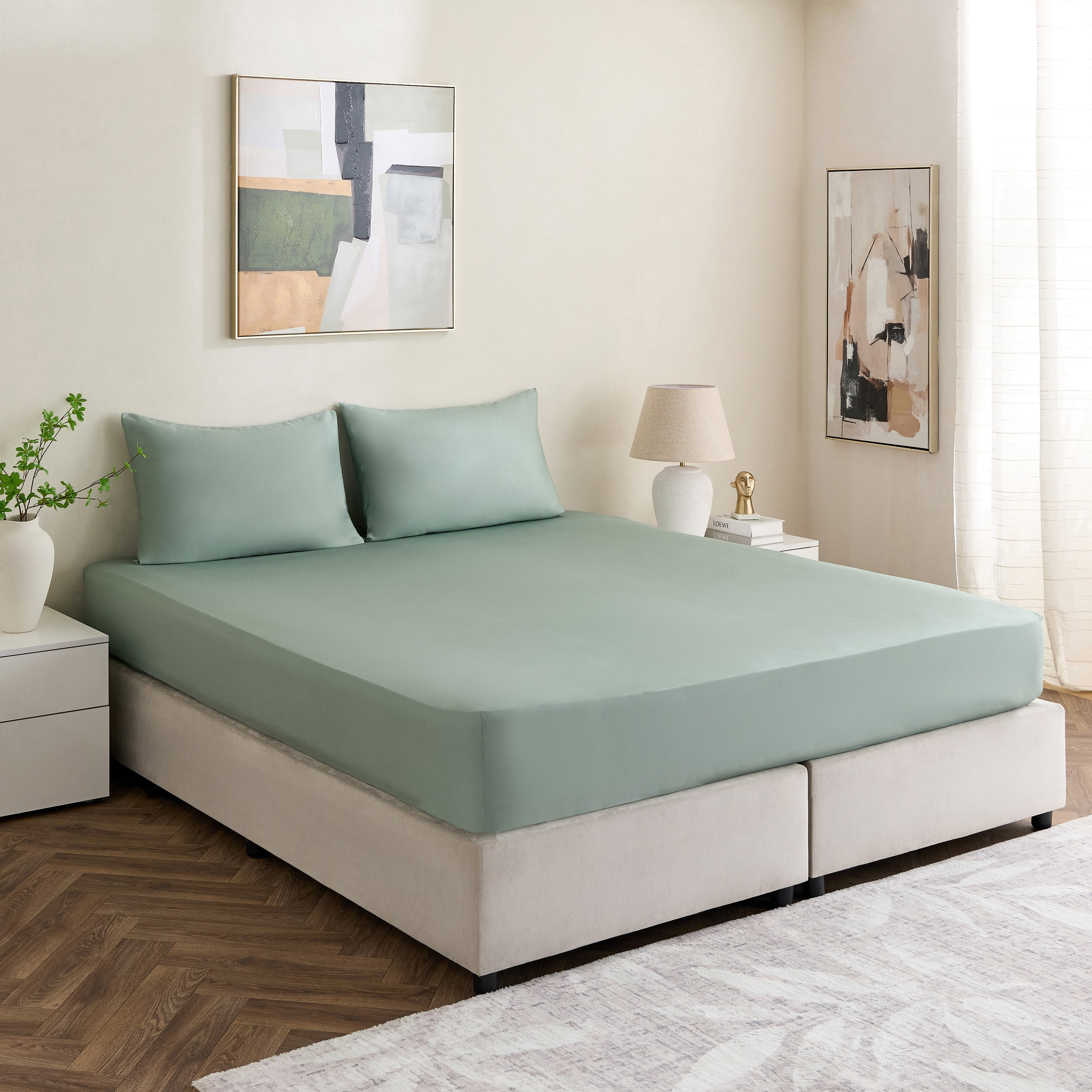 Avora 3-Piece 250 Thread Count Cotton Satin Super Queen Fitted Sheet Set - 160x200+40 cm-hbxhomeware-hbxbedroom-image-9