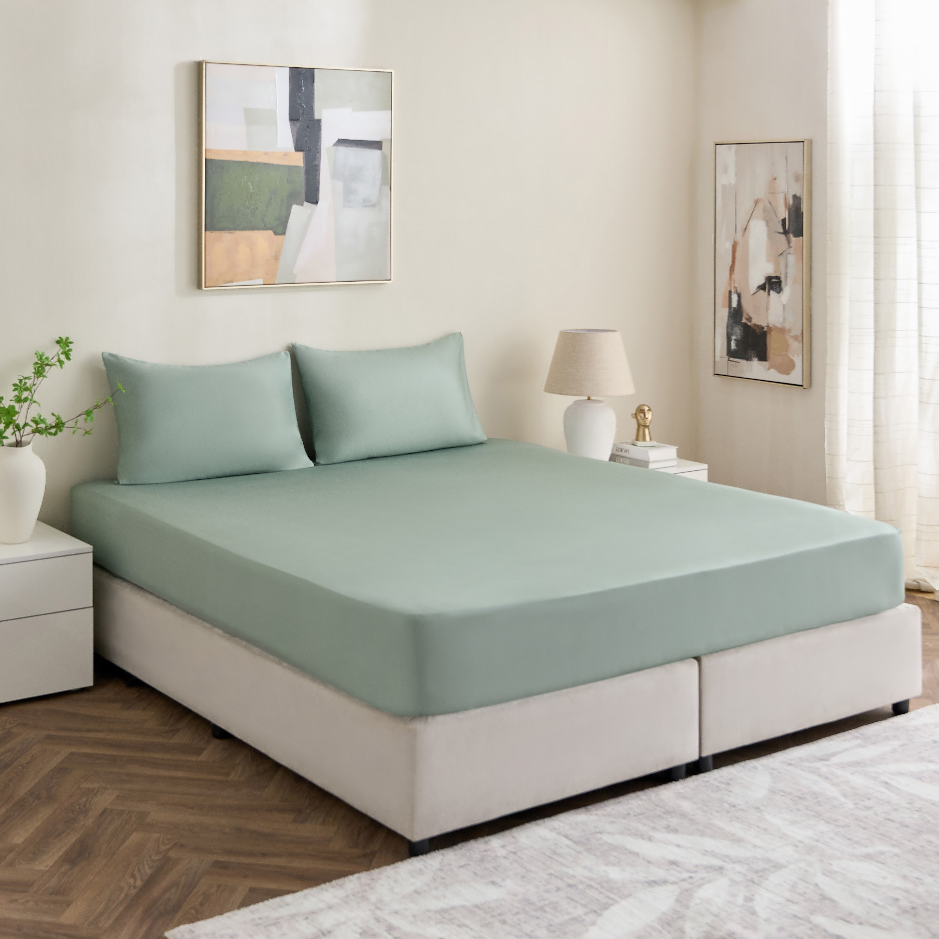 Avora 3-Piece 250 Thread Count Cotton Satin King Fitted Sheet Set - 180x200+40 cm-hbxhomeware-hbxbedroom-image-9