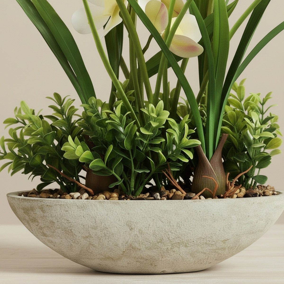 Areos Artificial Orchid Plant in Paper Pulp Pot - 51 cm-hbxlivingroom-decorandaccessories-plantersandurns-image-3