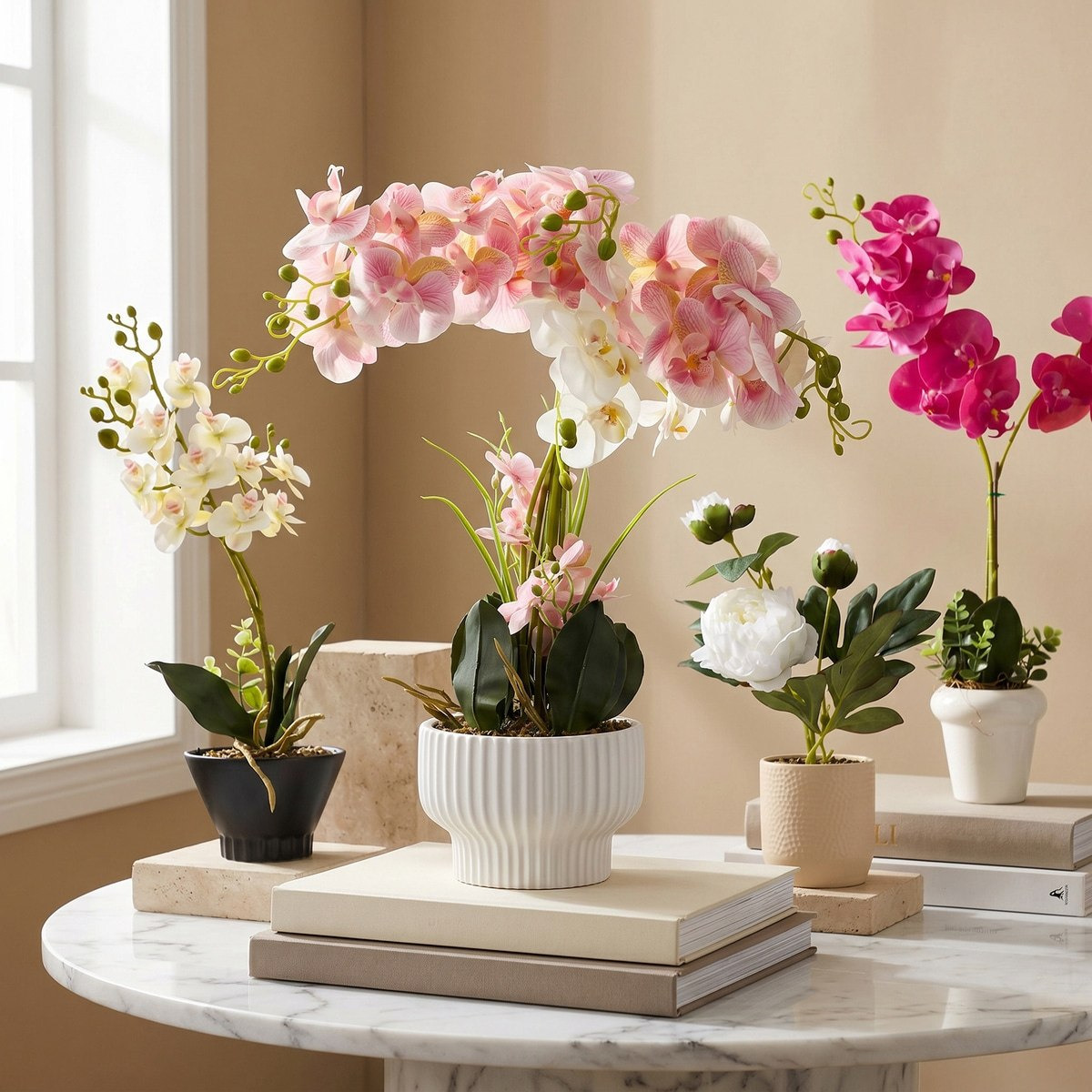 Areos Artificial Flower Potted Plants in Ceramic Pot - 38 cm-hbxlivingroom-decorandaccessories-plantersandurns-image-4
