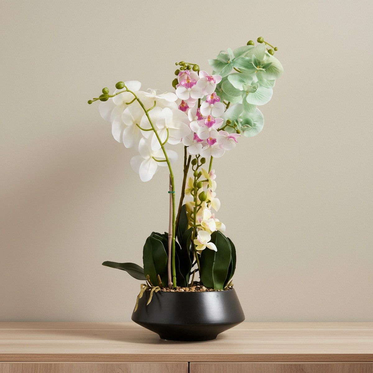 Areos Artificial Orchid Plant in Ceramic Pot - 50 cm-hbxlivingroom-decorandaccessories-plantersandurns-image-1
