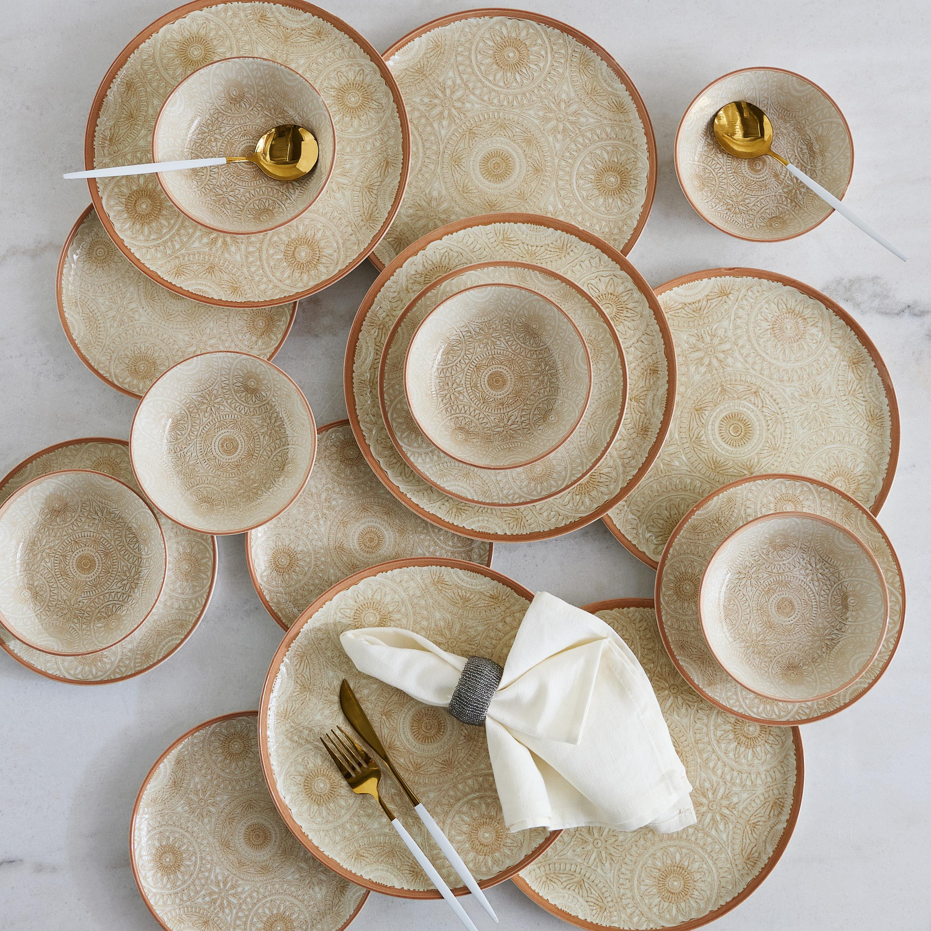 طقم عشاء بورسلين ماندالا 18 قطعة يخدم 6 من إليجانزا-hbxdiningroom-tabletop-dinnersets-image-5