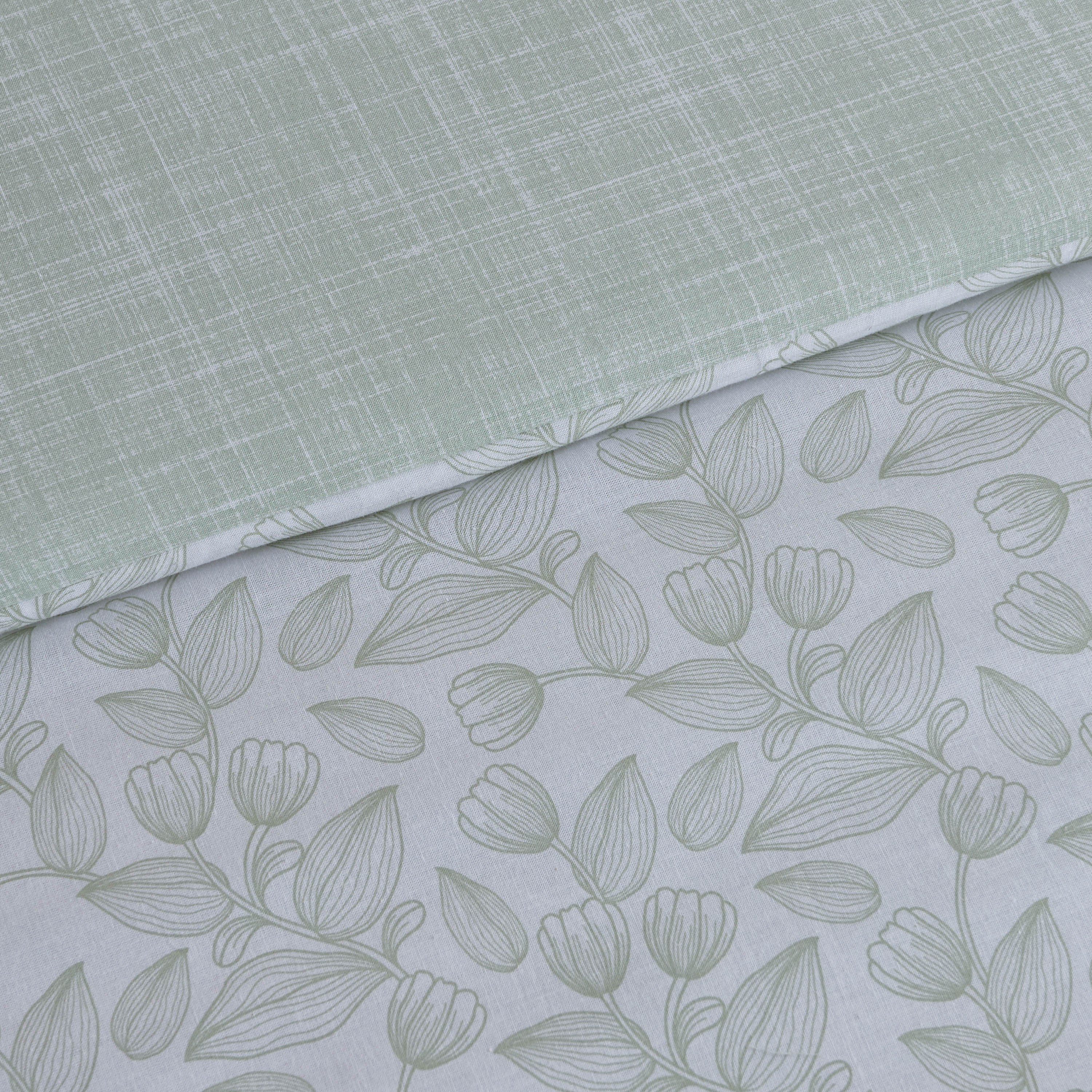 Aurora Fresh Leaf Printed Cotton 3-Piece Twin Comforter Set - 160x220 cm-hbxhomeware-hbxbedroom-image-3