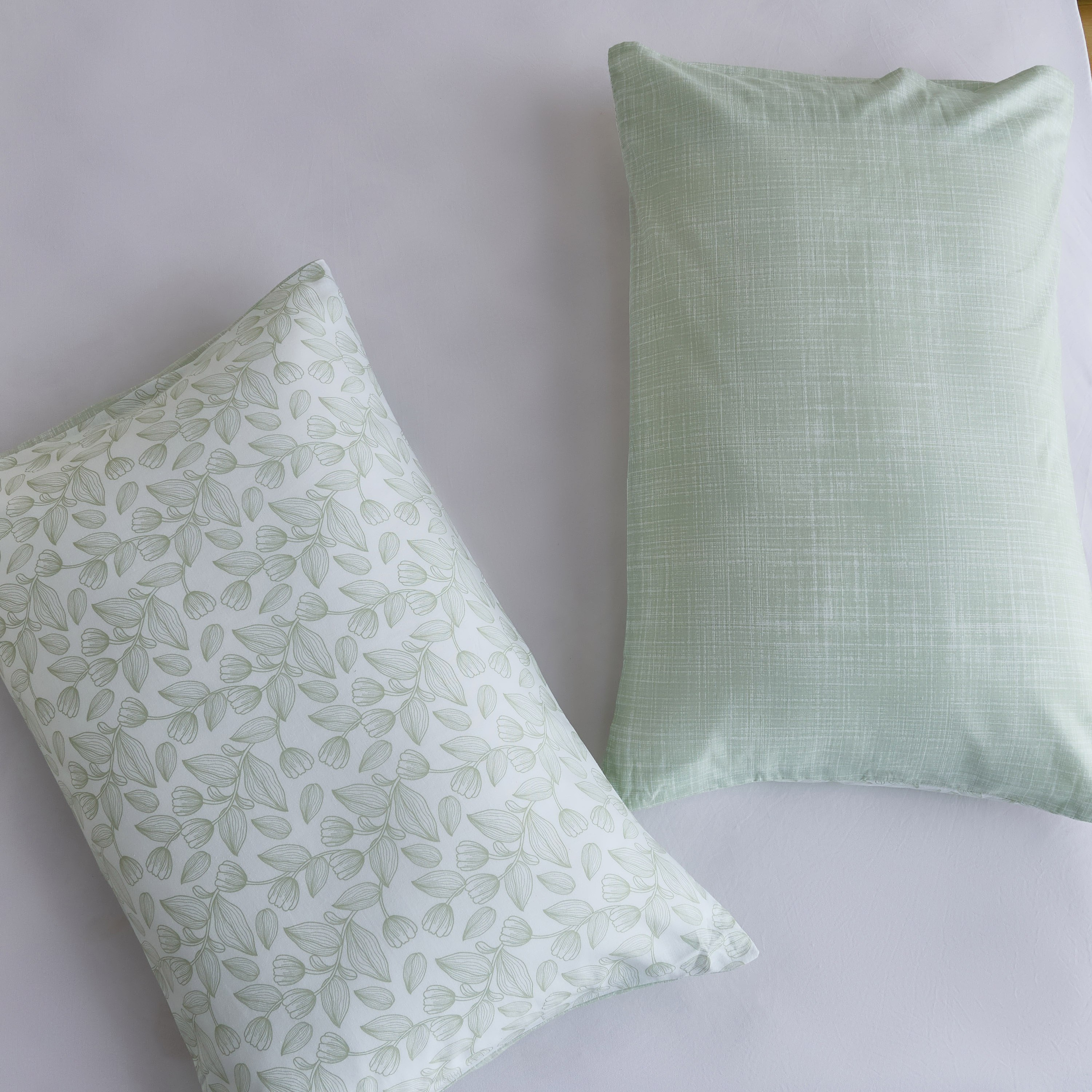 Aurora Fresh Leaf Printed Cotton 3-Piece Twin Comforter Set - 160x220 cm-hbxhomeware-hbxbedroom-image-5