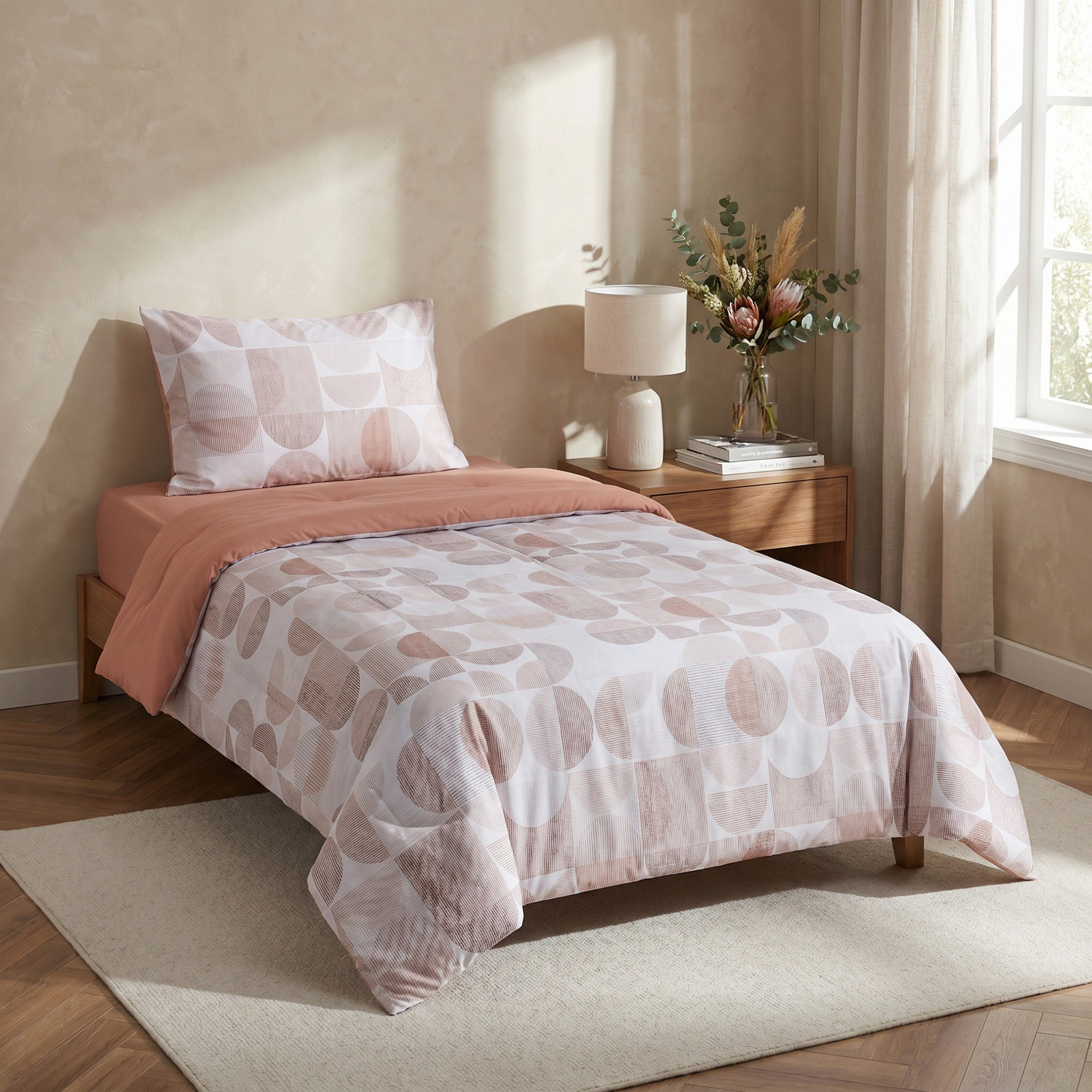 طقم لحاف مفرد قطن بطبعات قطعتين فلوكس من أورورا - 135x220 سم-hbxhomeware-hbxbedroom-image-5