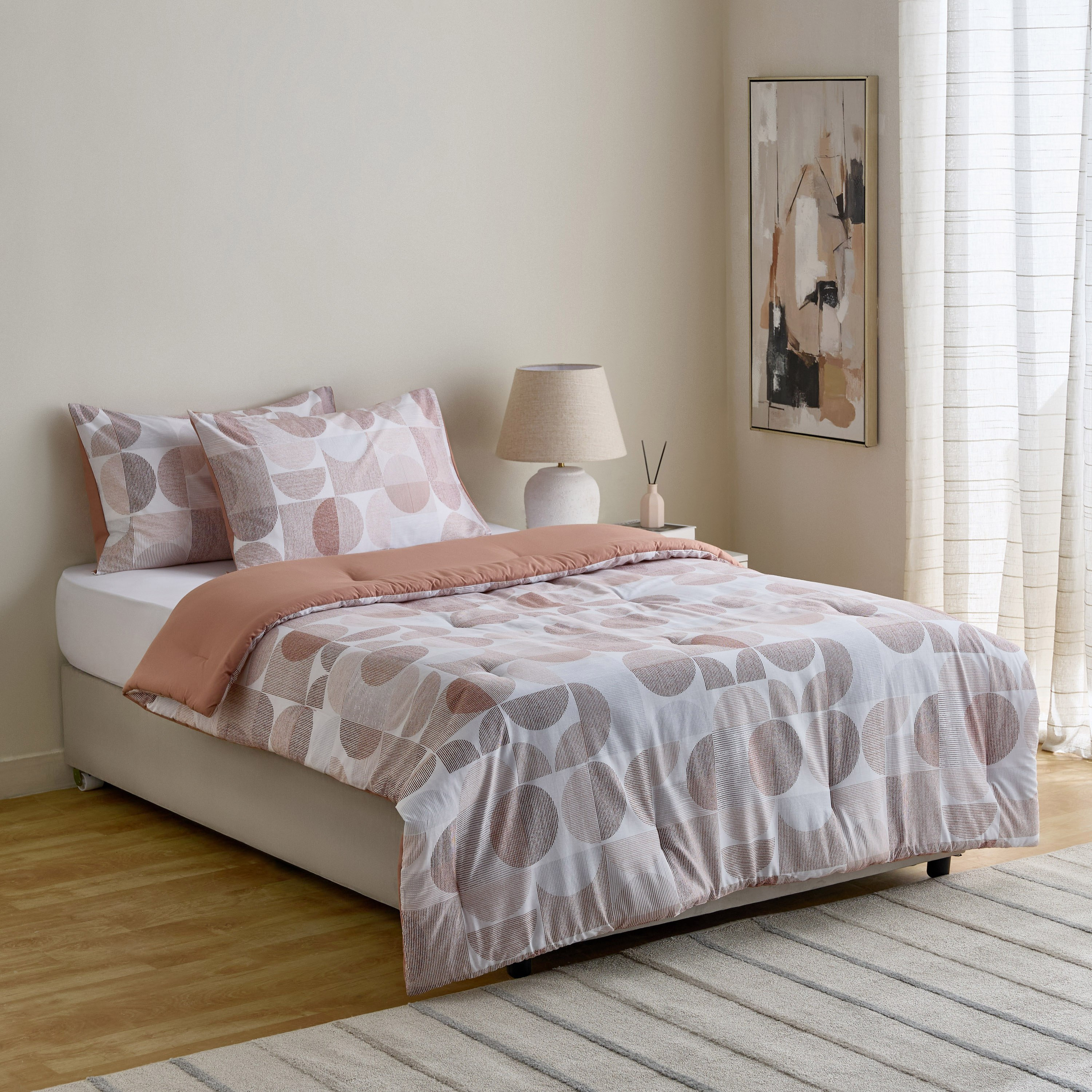 Aurora Flux Printed Cotton 3-Piece Twin Comforter Set - 160x220 cm-hbxhomeware-hbxbedroom-image-7