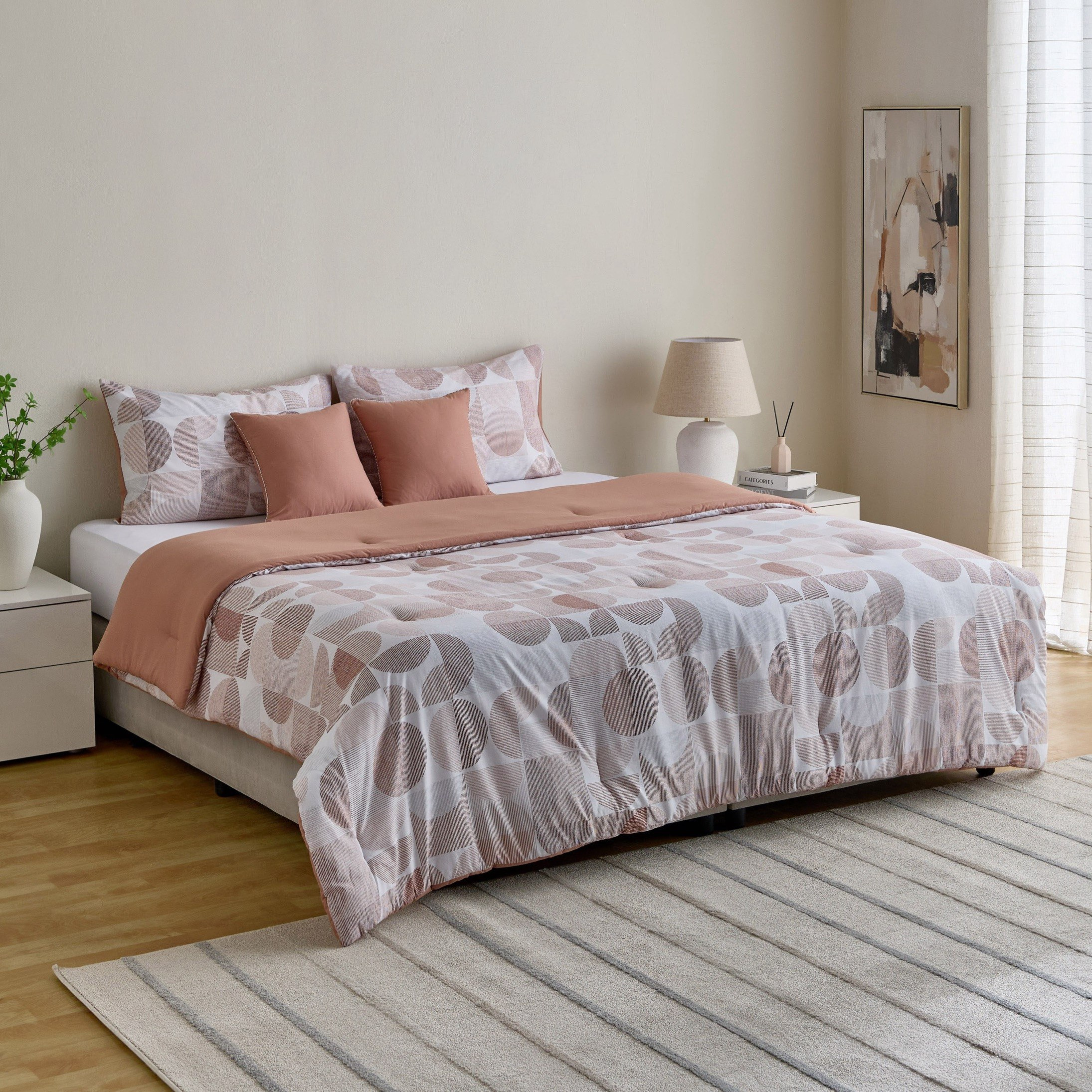 Aurora Flux Printed 5-Piece Cotton Queen Comforter Set - 200x240 cm-hbxhomeware-hbxbedroom-image-8