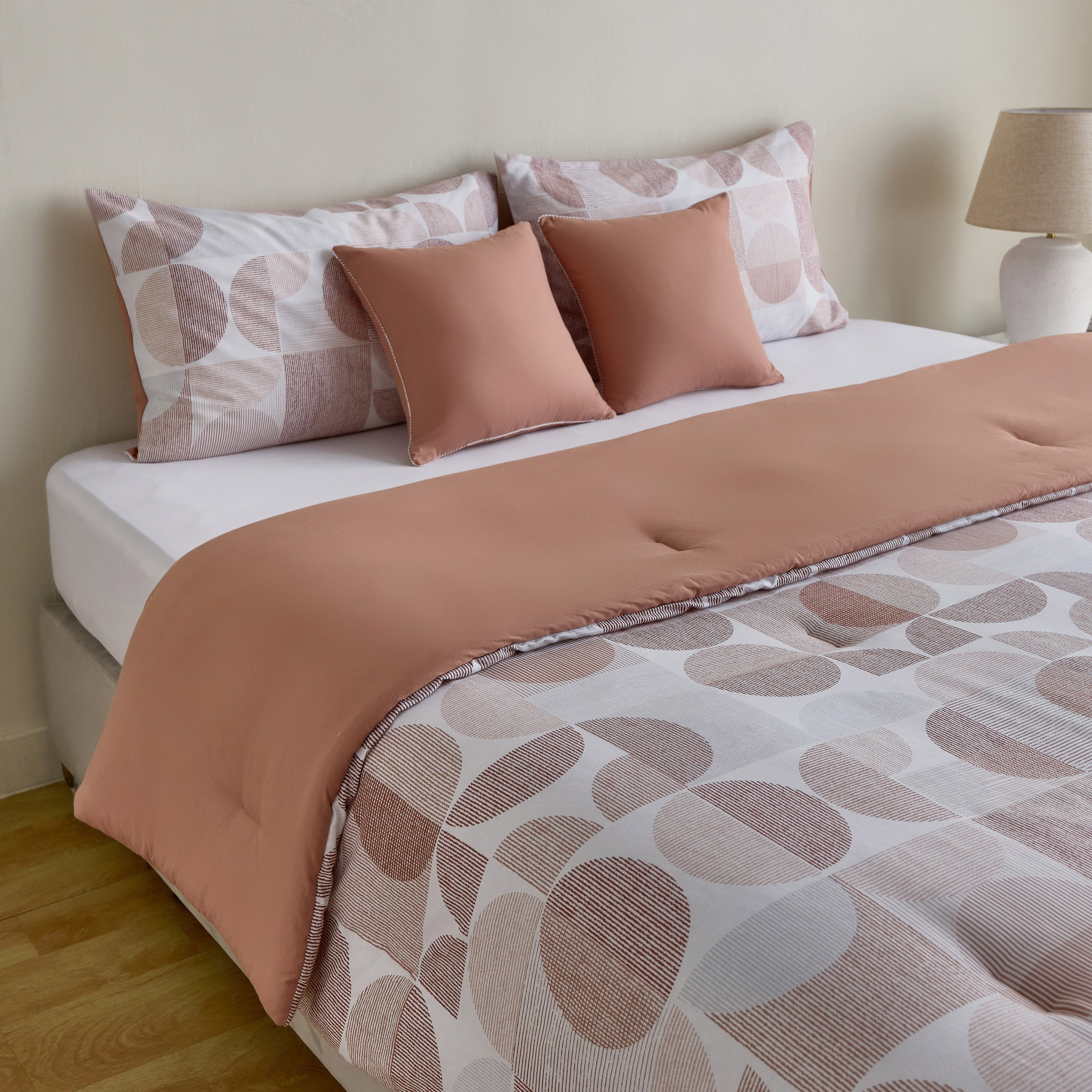Aurora Flux Printed Cotton 5-Piece King Comforter Set - 220x240 cm-hbxhomeware-hbxbedroom-image-1