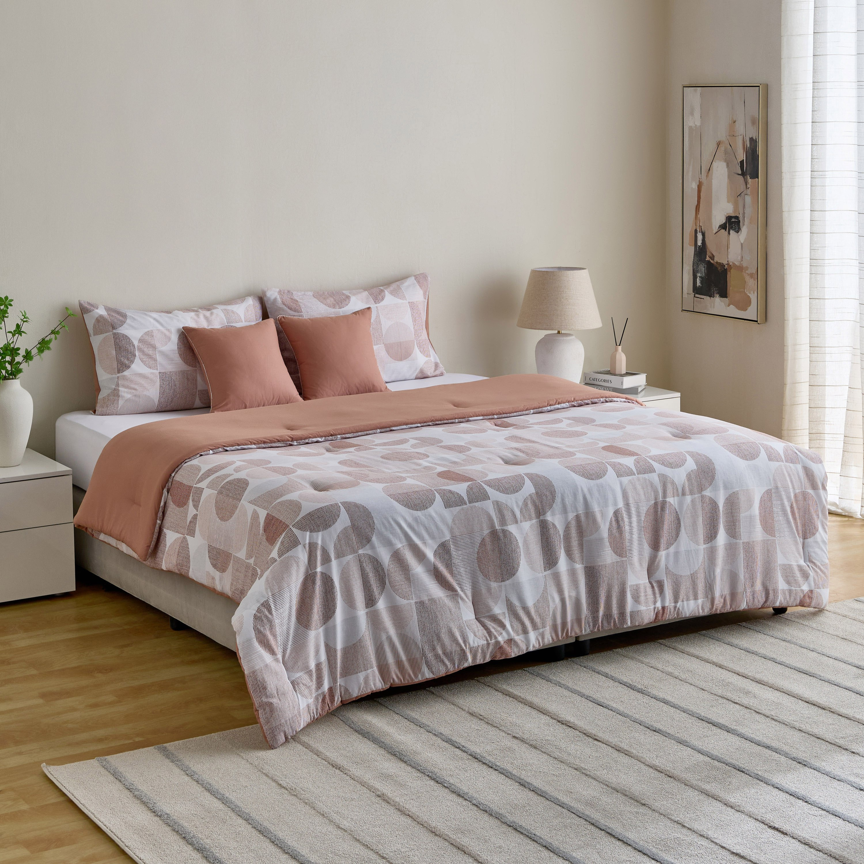 Aurora Flux Printed Cotton 5-Piece King Comforter Set - 220x240 cm-hbxhomeware-hbxbedroom-image-8