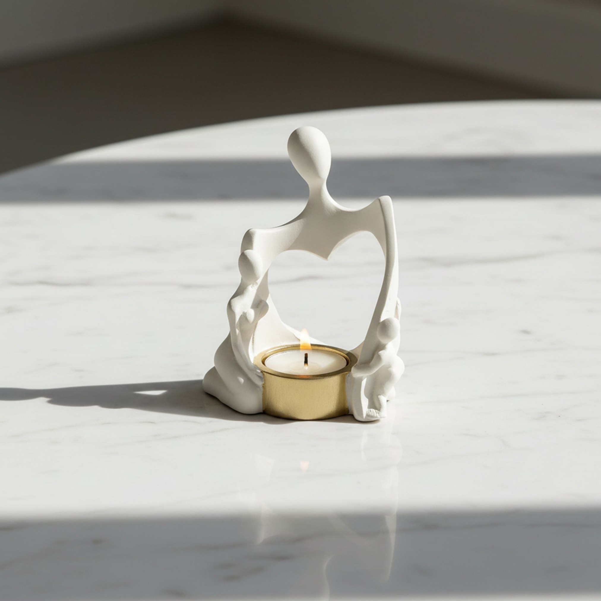 Wren Ema Monochrome Decorative Tealight Candleholder - 10.8x8x13 cm-hbxlivingroom-decorandaccessories-candleholders-image-2