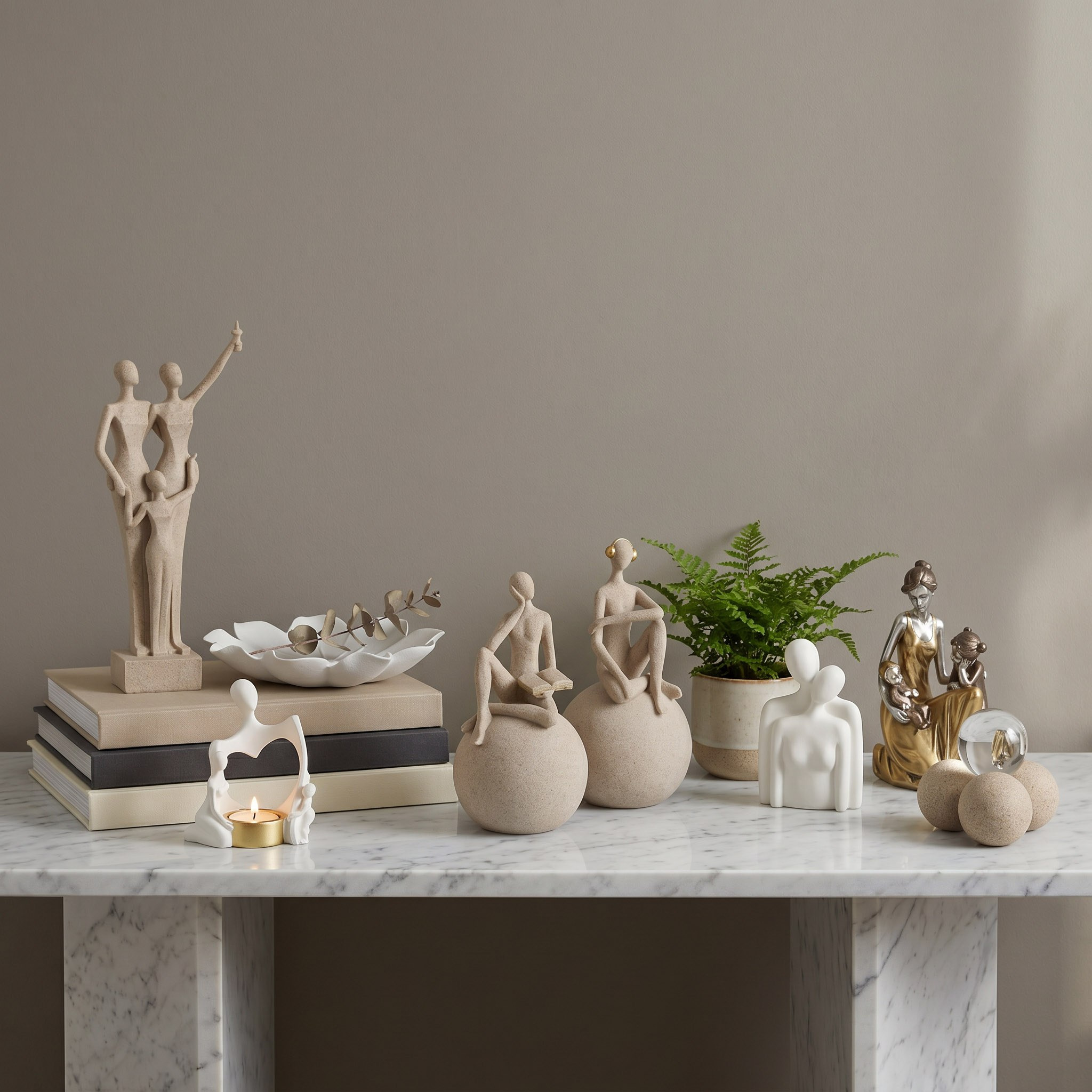 Wren Ema Monochrome Decorative Couple Figurine - 8.6x4.4x13.8 cm-hbxhomeware-homedecor-figurinesandornaments-image-4