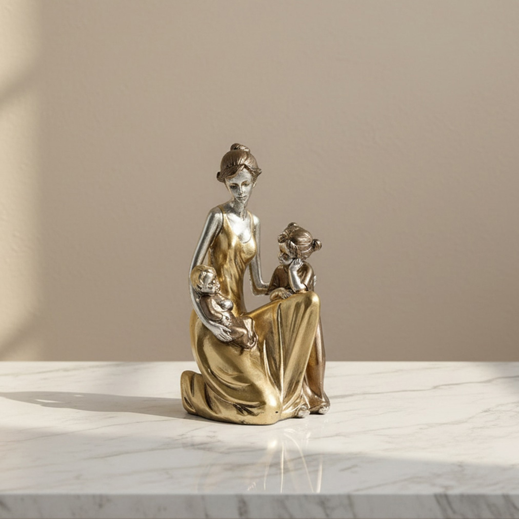 Wren Ema Aurum Decorative Mother with Children Figurine - 10.3x7.3x18 cm-hbxhomeware-homedecor-figurinesandornaments-image-1