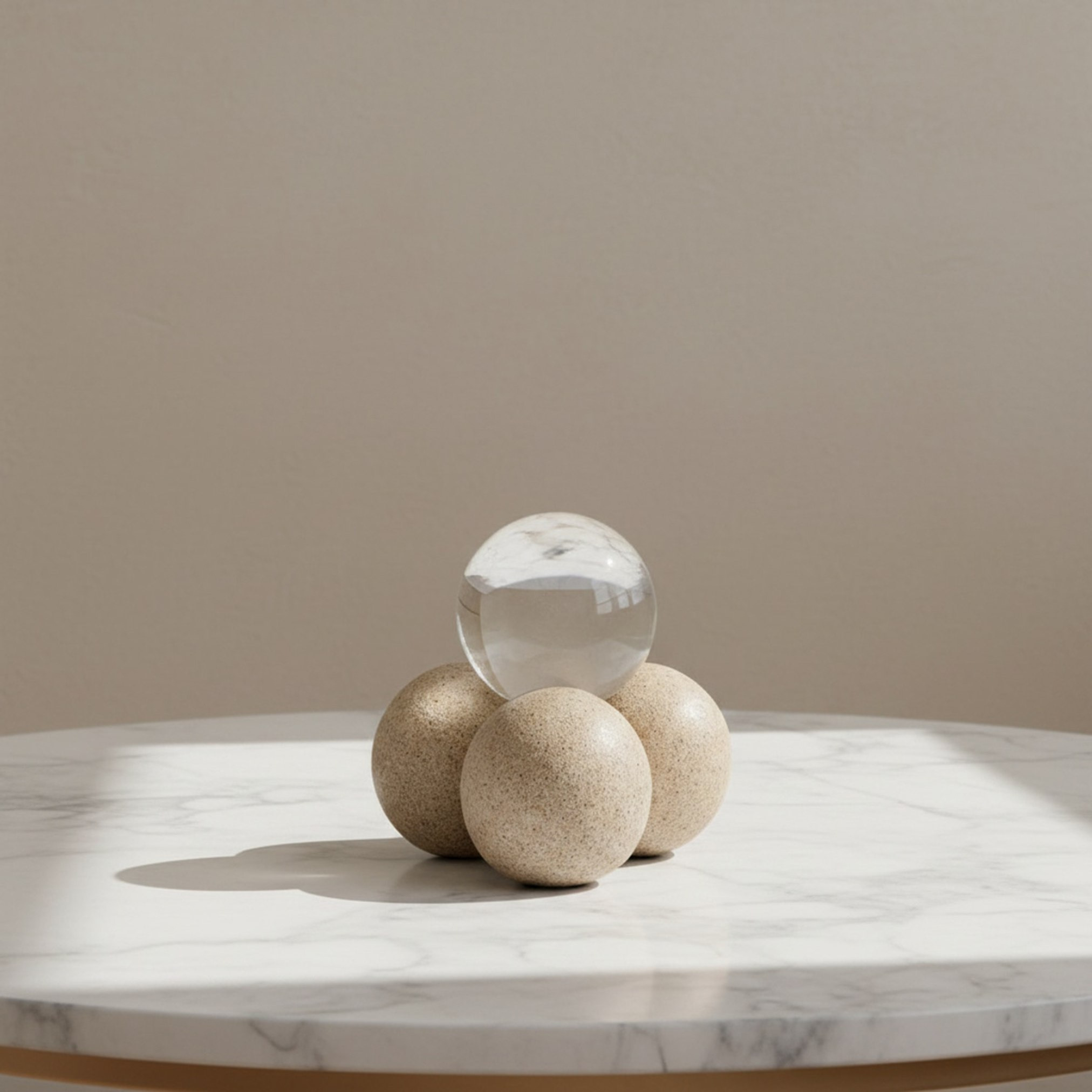 Wren Ema Umber Decorative 3-Balls with Glass Ball Accent - 12.5x11.8x11.8 cm-hbxhomeware-homedecor-figurinesandornaments-image-1