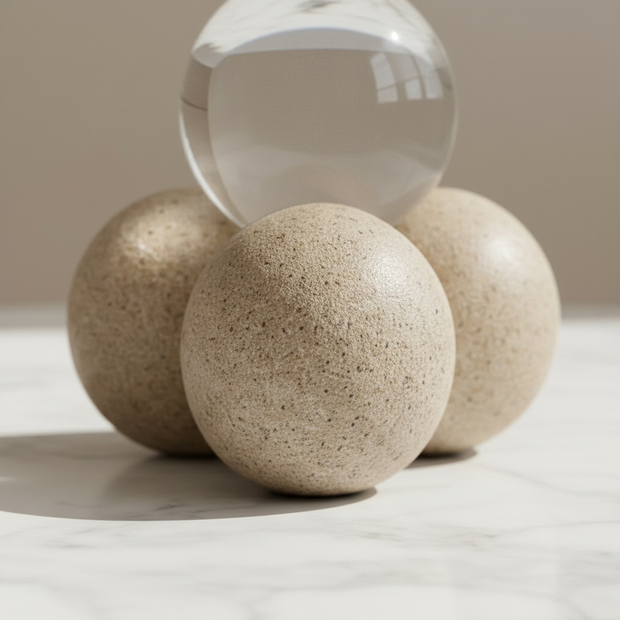 Wren Ema Umber Decorative 3-Balls with Glass Ball Accent - 12.5x11.8x11.8 cm-hbxhomeware-homedecor-figurinesandornaments-image-2