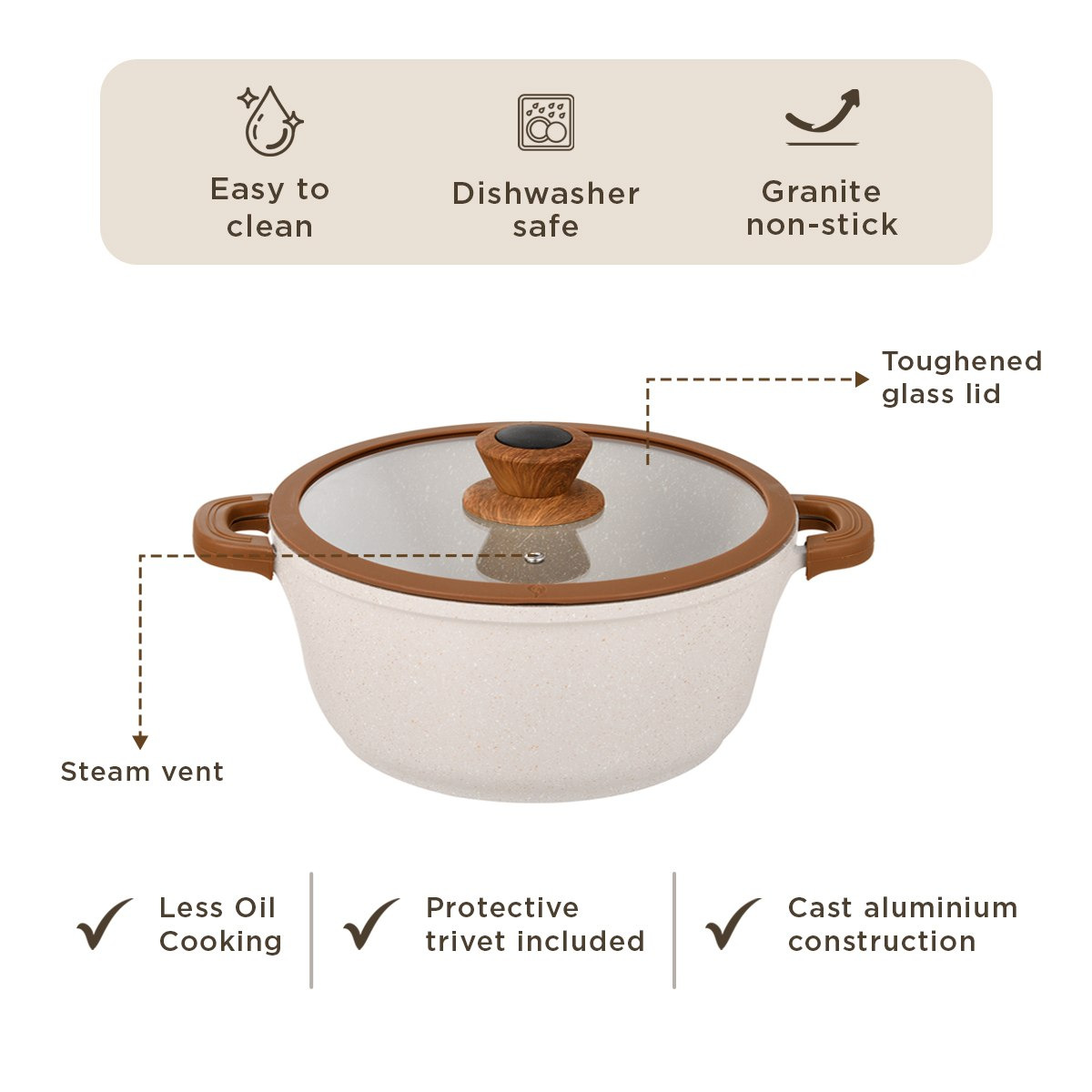 La Natura Deep Casserole with Lid and Trivet - 24 cm-hbxdecorandfurnishings-tabletop-serveware-image-8