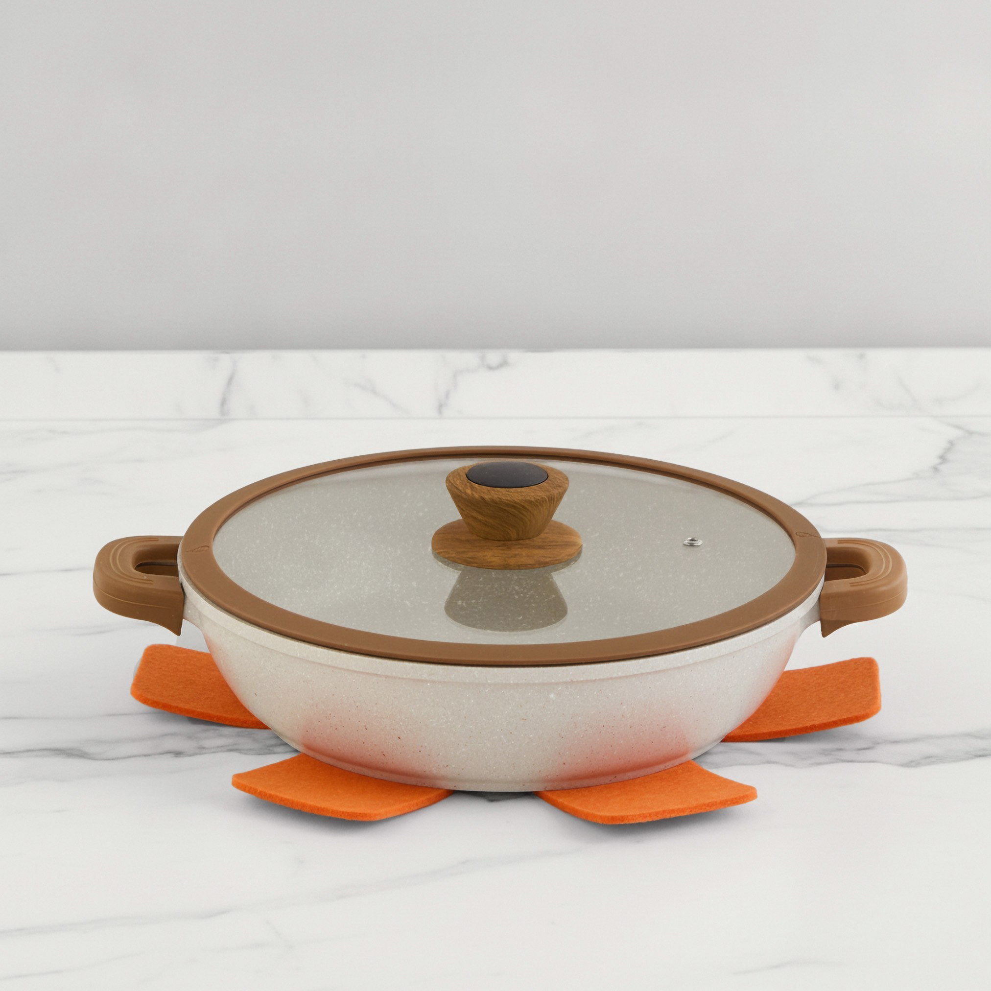 La Natura Shallow Casserole with Lid and Trivet - 28 cm-hbxdecorandfurnishings-tabletop-serveware-image-1