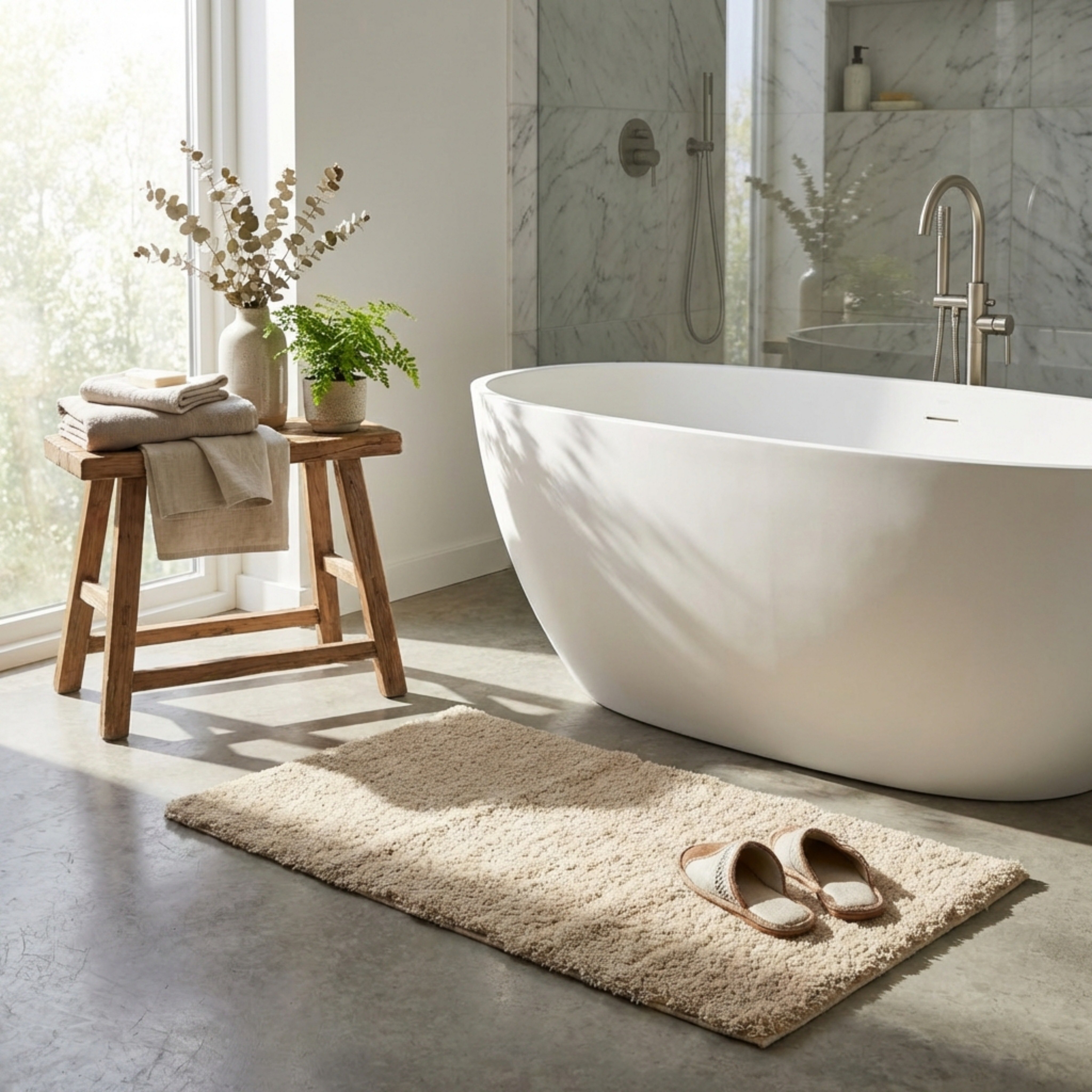 Leah Silky Shag Plush Antiskid Bath Mat - 45x75 cm-hbxbedroom-floorcoverings-bathmats-image-3