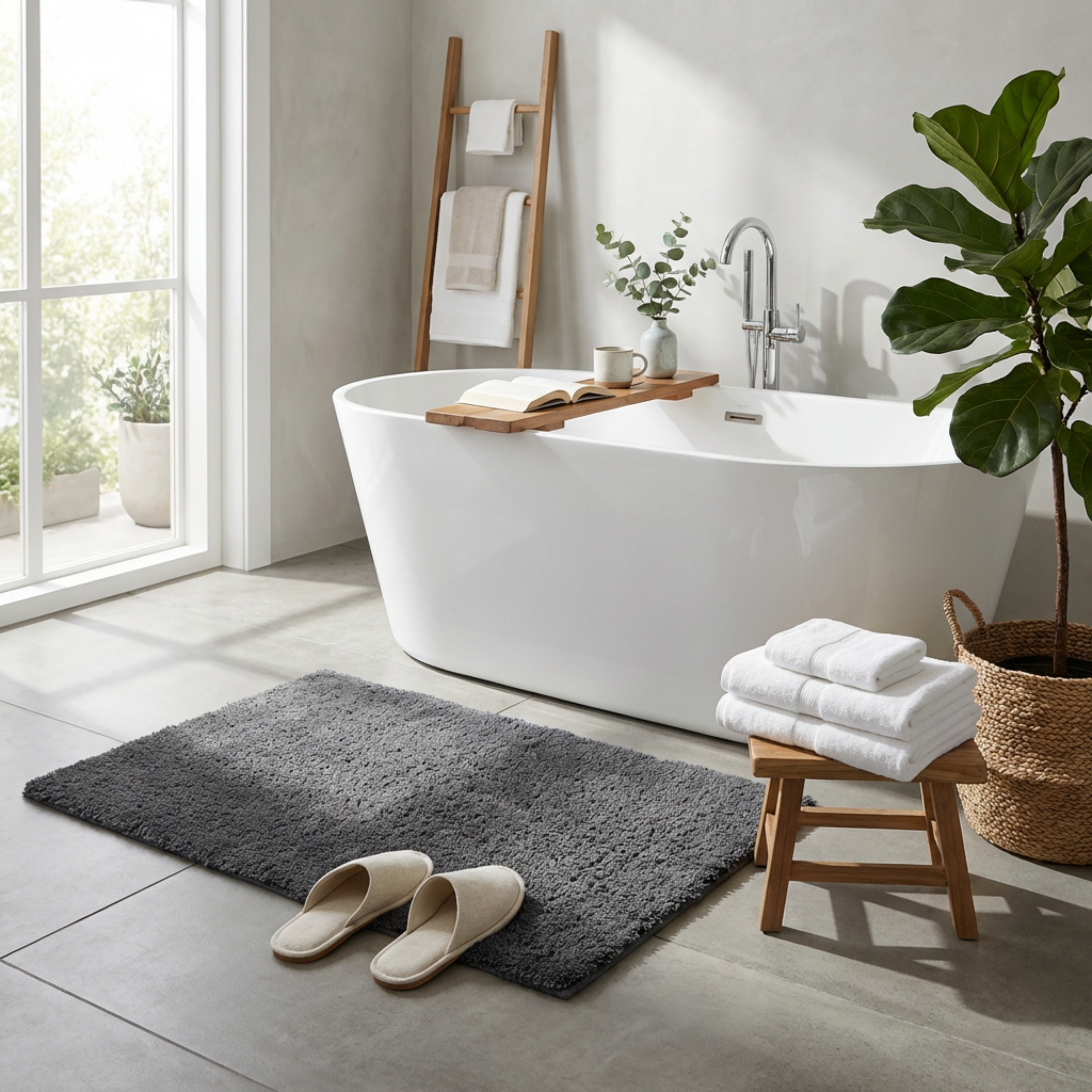 Leah Silky Shag Plush Antiskid Bath Mat - 70x120 cm-hbxbedroom-floorcoverings-bathmats-image-3