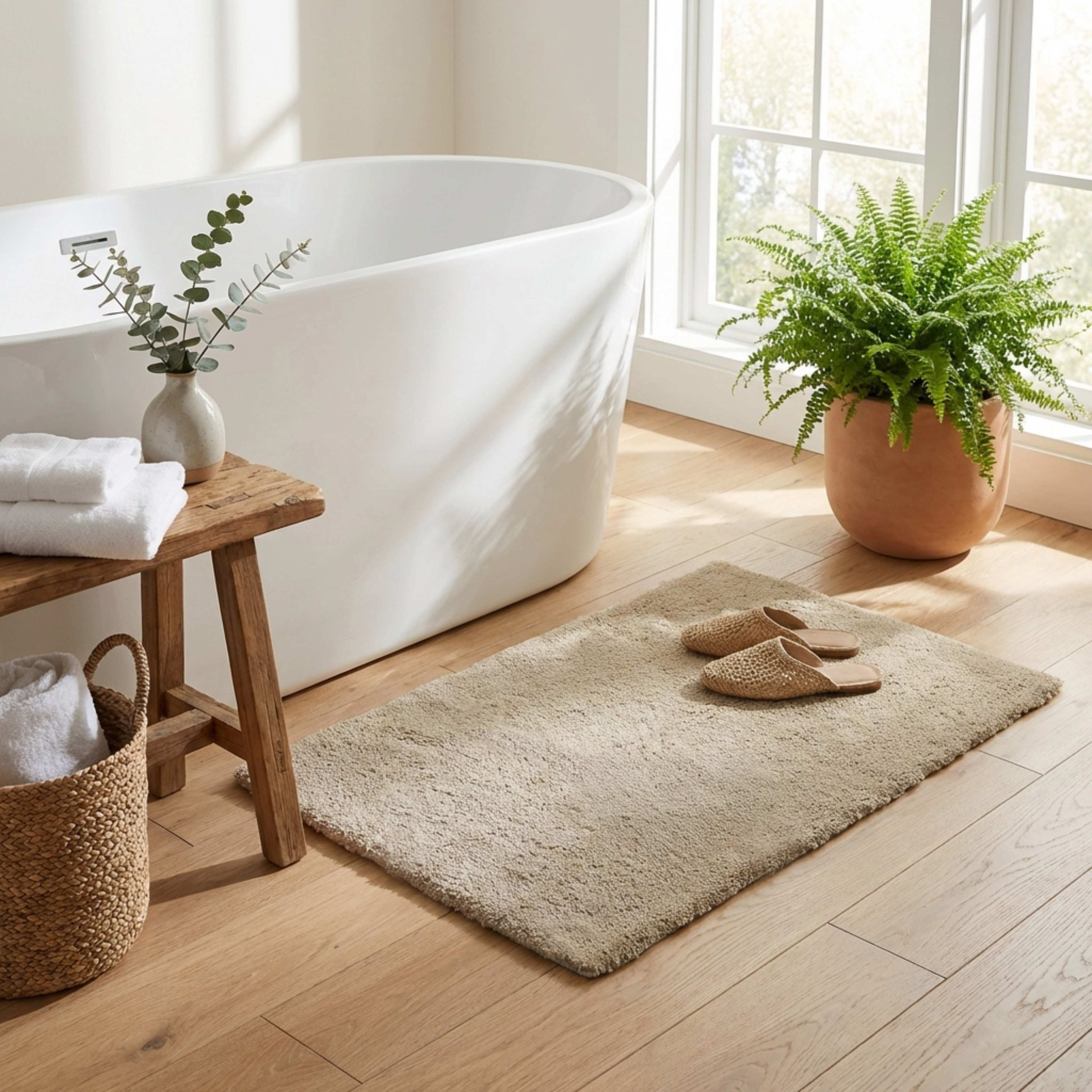 Leah Silky Shag Plush Antiskid Bath Mat - 70x120 cm-hbxbedroom-floorcoverings-bathmats-image-3