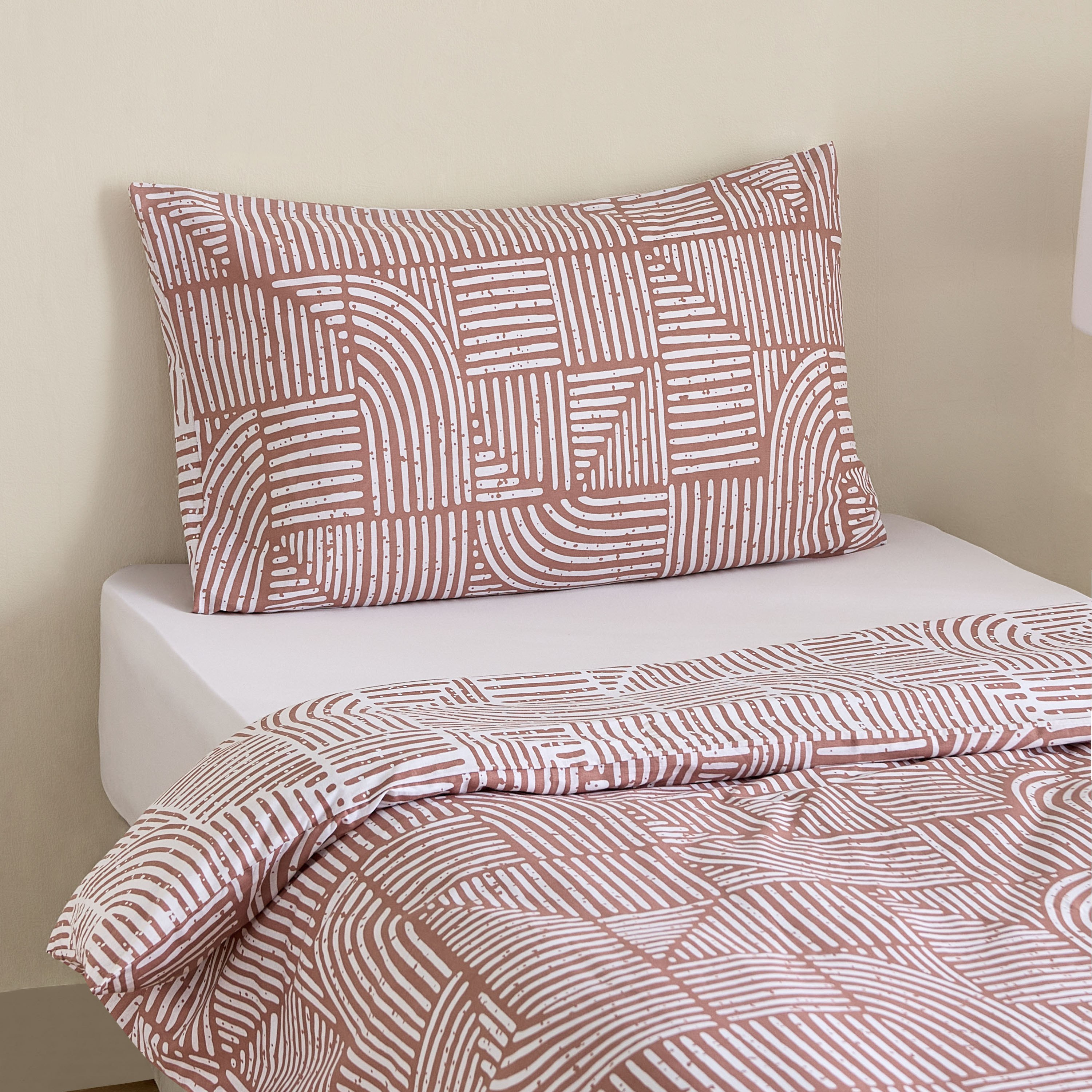 Albania Forme 2-Piece Cotton Printed Single Duvet Cover Set - 135x200 cm-hbxhomeware-hbxbedroom-image-1