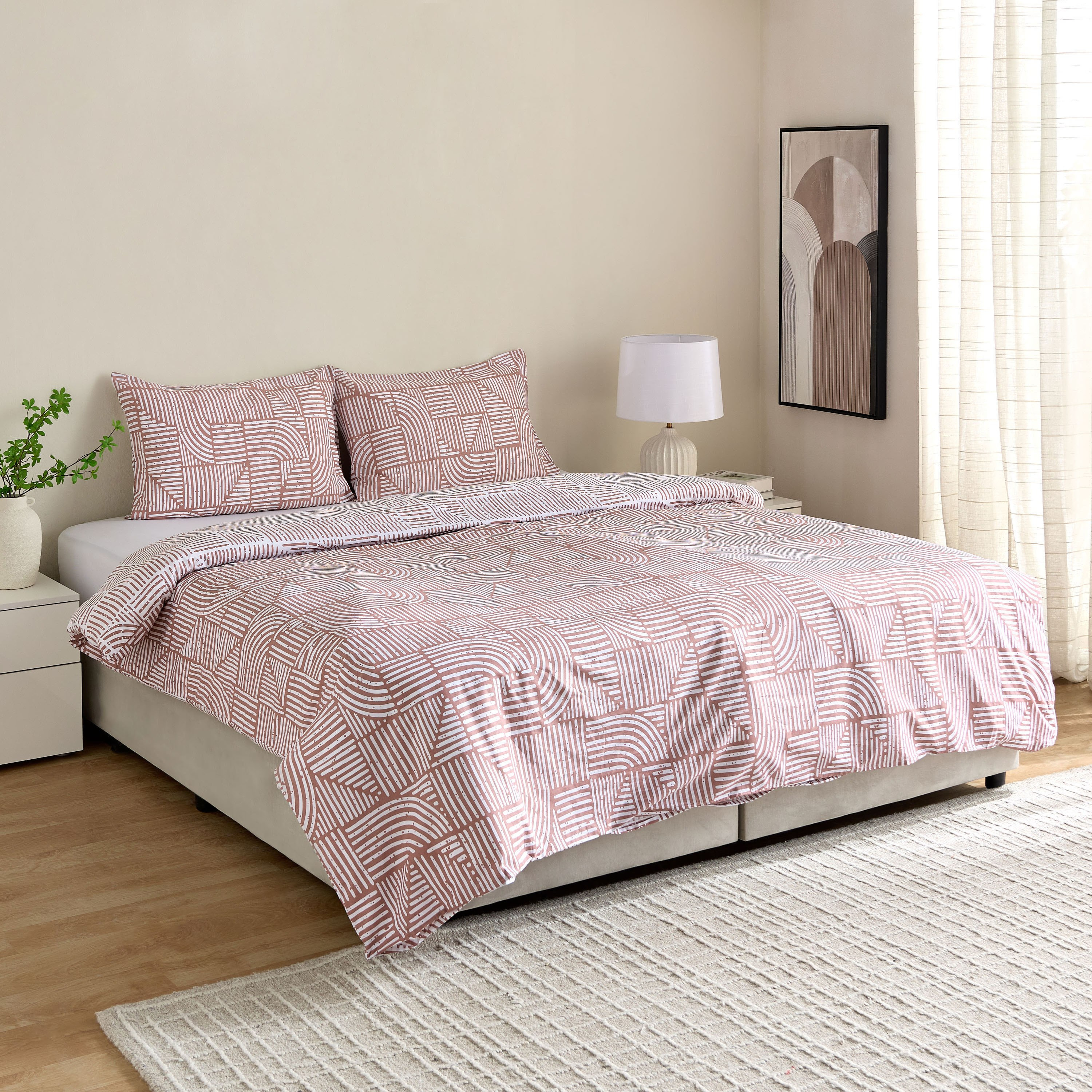 Albania Forme 3-Piece Cotton Printed Queen King Duvet Cover Set - 220x220 cm-hbxhomeware-hbxbedroom-image-8
